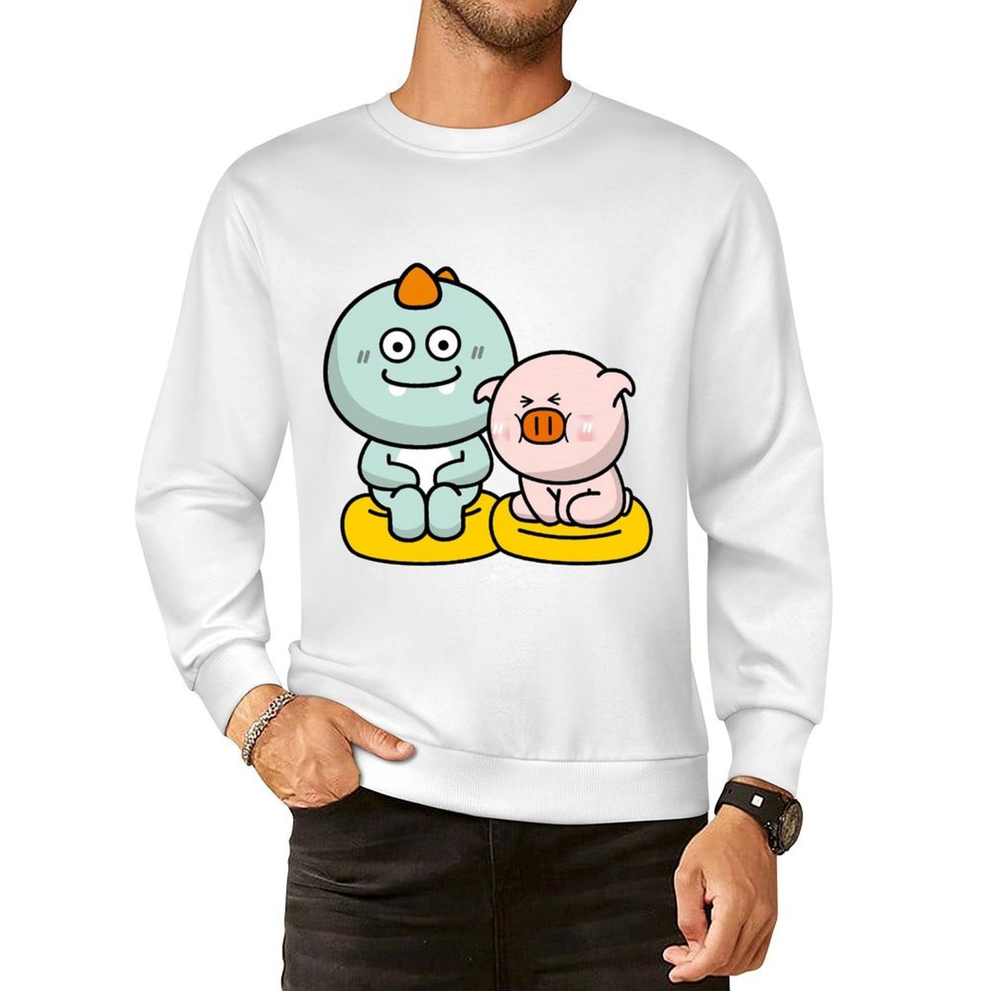 Front Patterned Long Sleeve Top EverydayComfort Fade-Proof