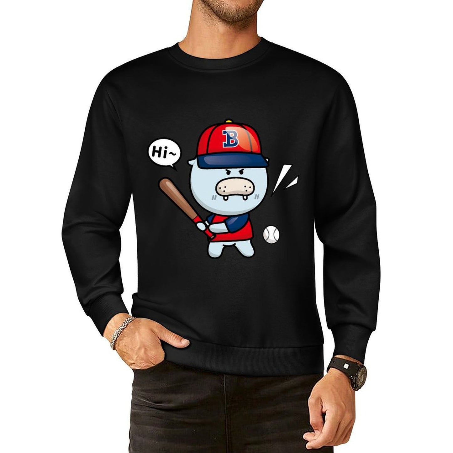 IPBR 250g Crew Neck Long Sleeve Sweatshirt Front GraphicCrew Neck Long Sleeve Sweatshirt4001352