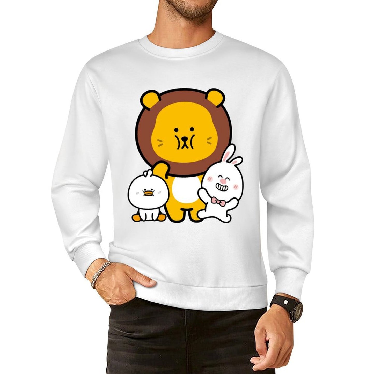 Front Patterned Long Sleeve TopNatural Logo-Ready