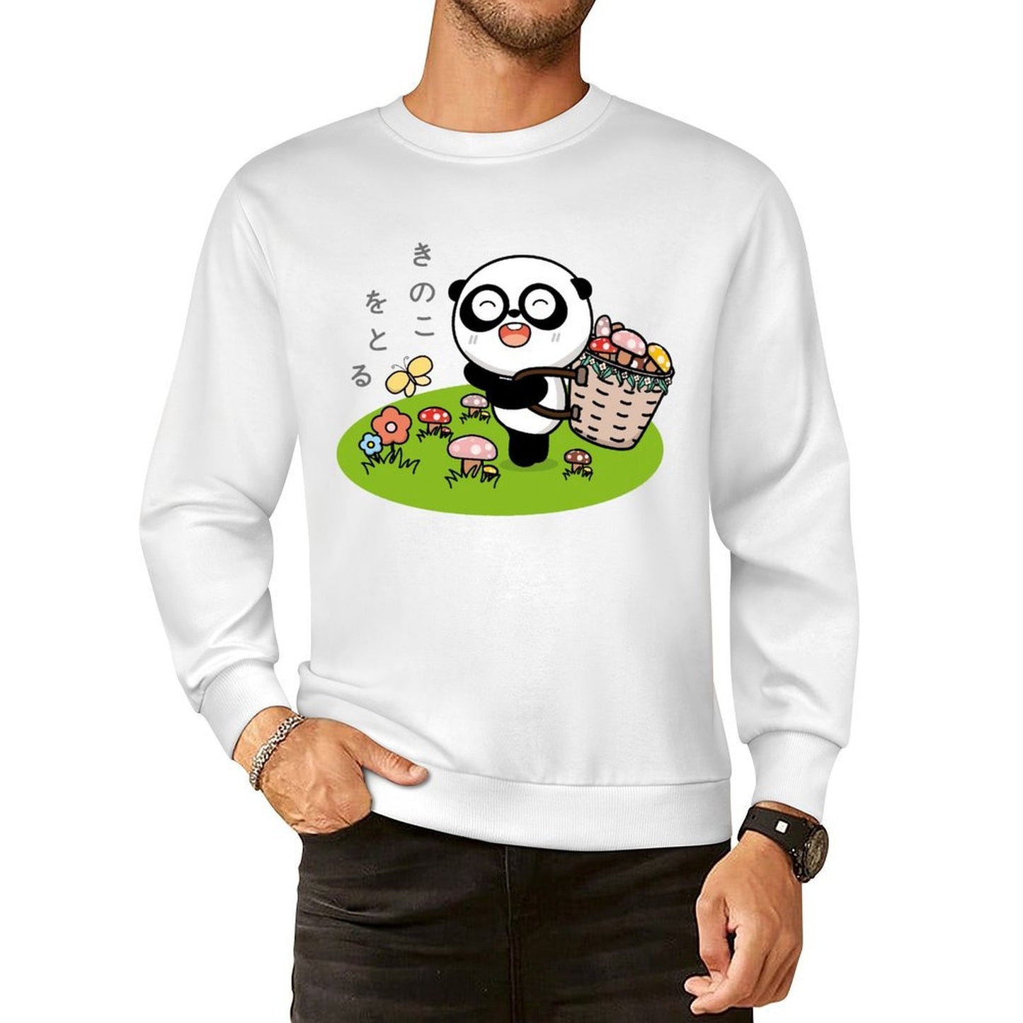 Front Patterned Long Sleeve TopPocket Tee Made-to-Order