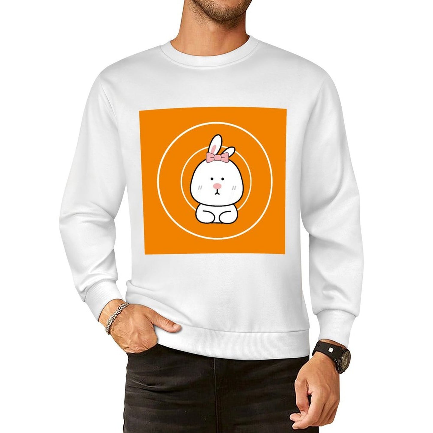 Front Patterned Long Sleeve TopCasual Sharp