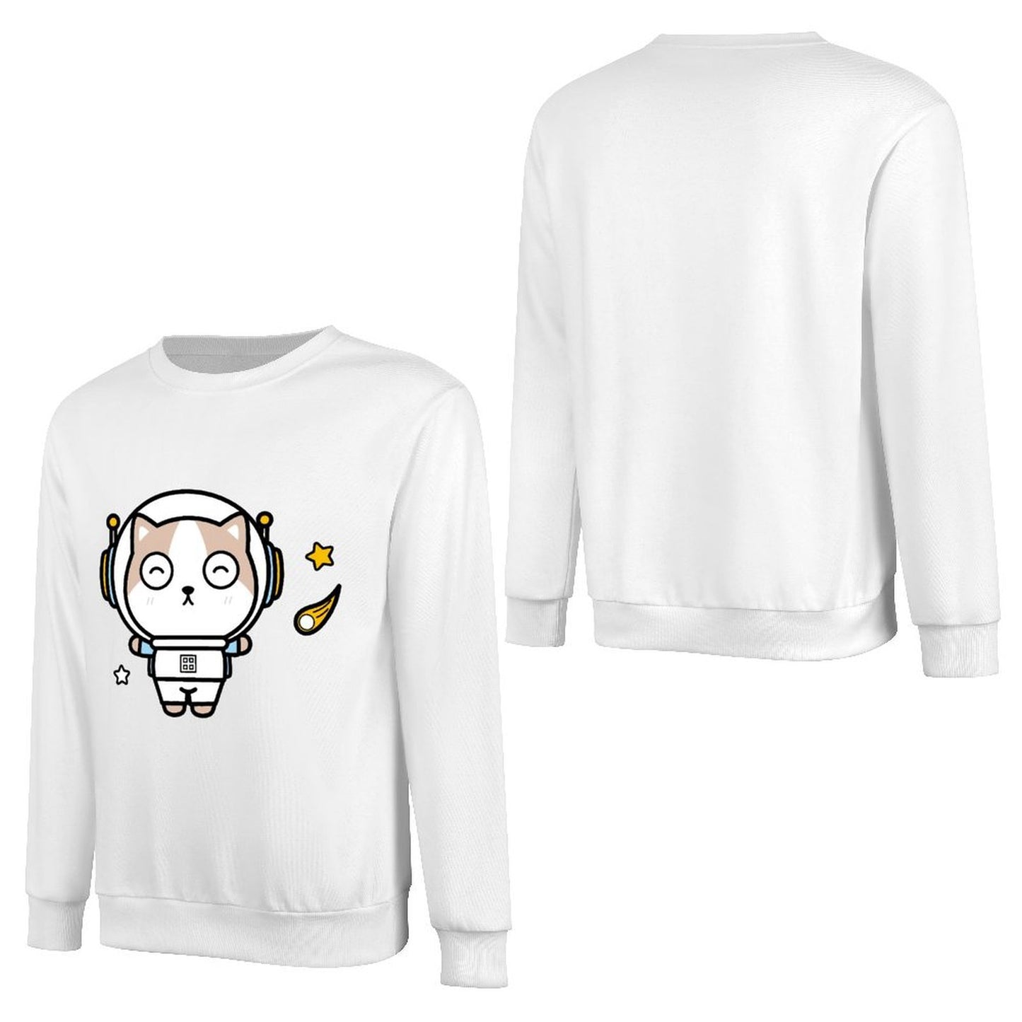 Front Patterned Long Sleeve TopSharp Double-Stitched