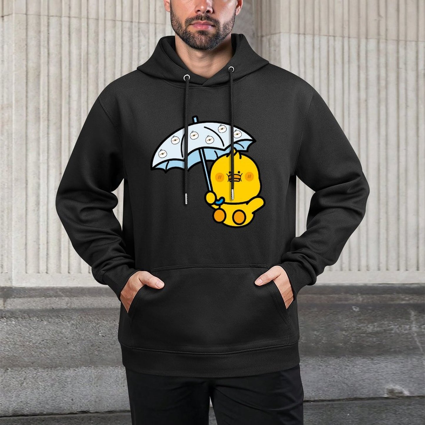 Solid Sleek Front Graphic Hoodies