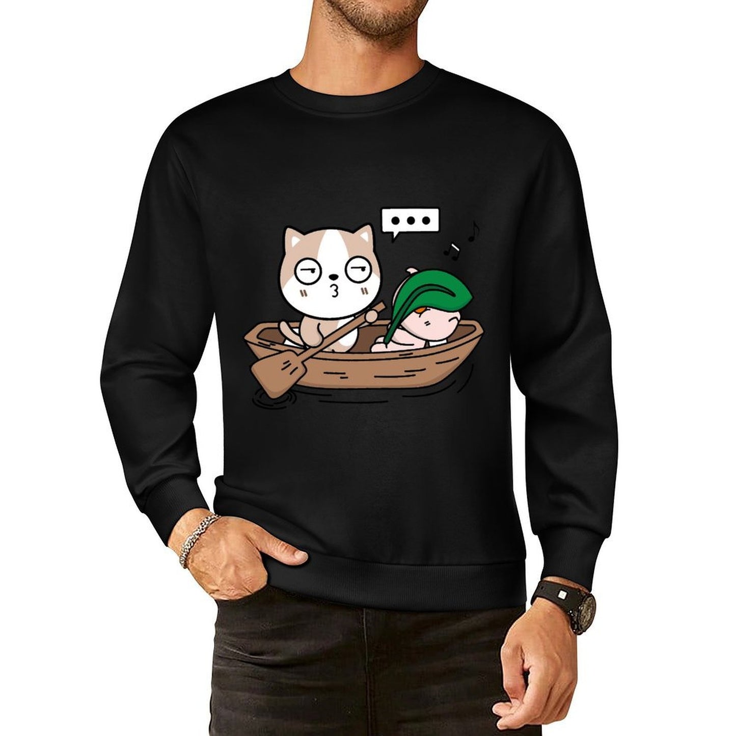 Front Patterned Long Sleeve TopPure Everyday