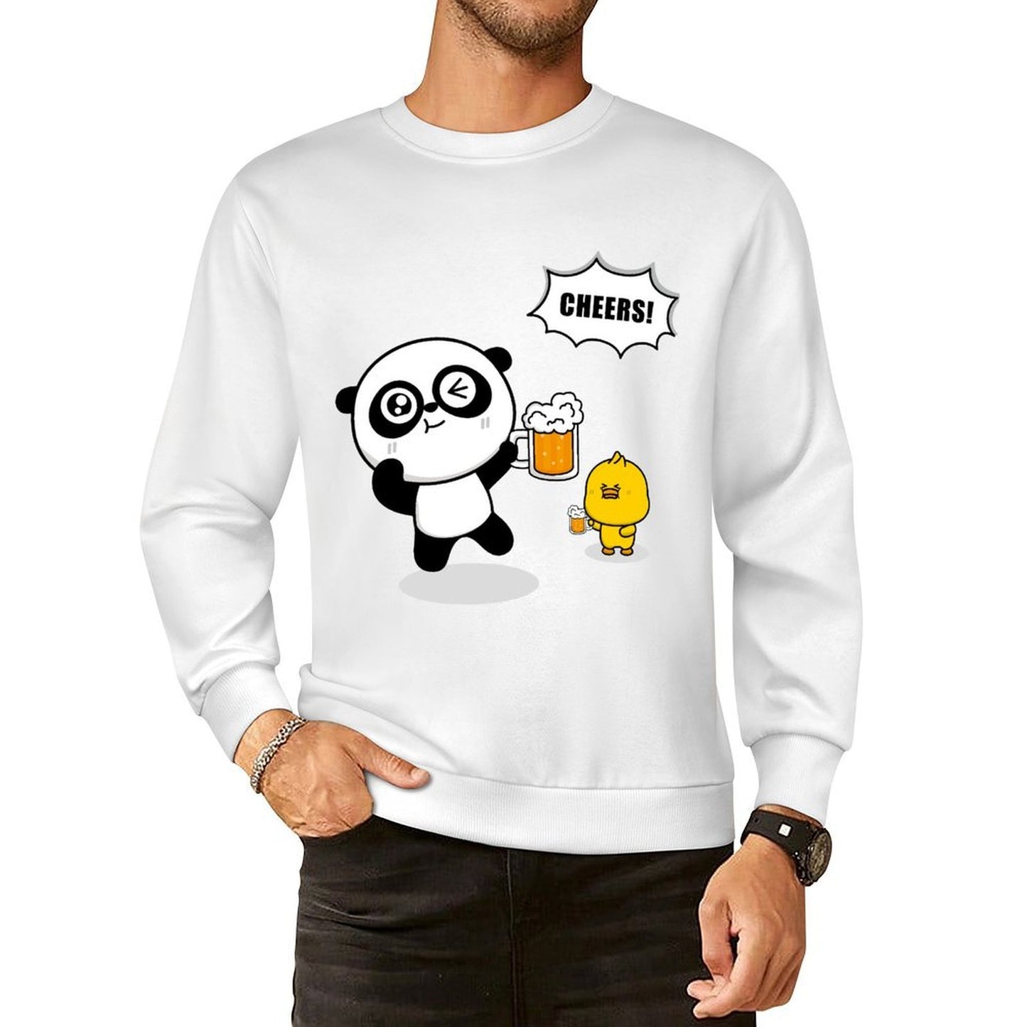Front Patterned Long Sleeve TopSmoothWear Breathable