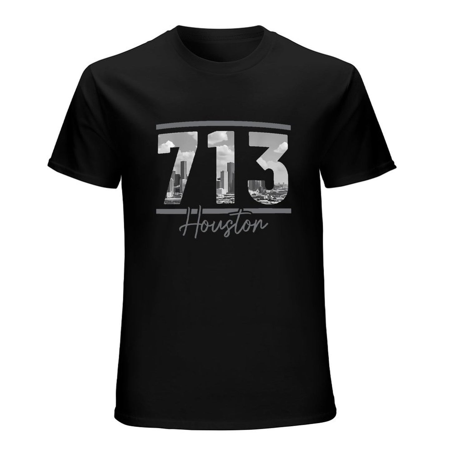 Inkmay Casual Cotton T-shirt Cityscape With Skyscrapers And Clouds Unisex T-shirtSolid Minimal T-Shirt