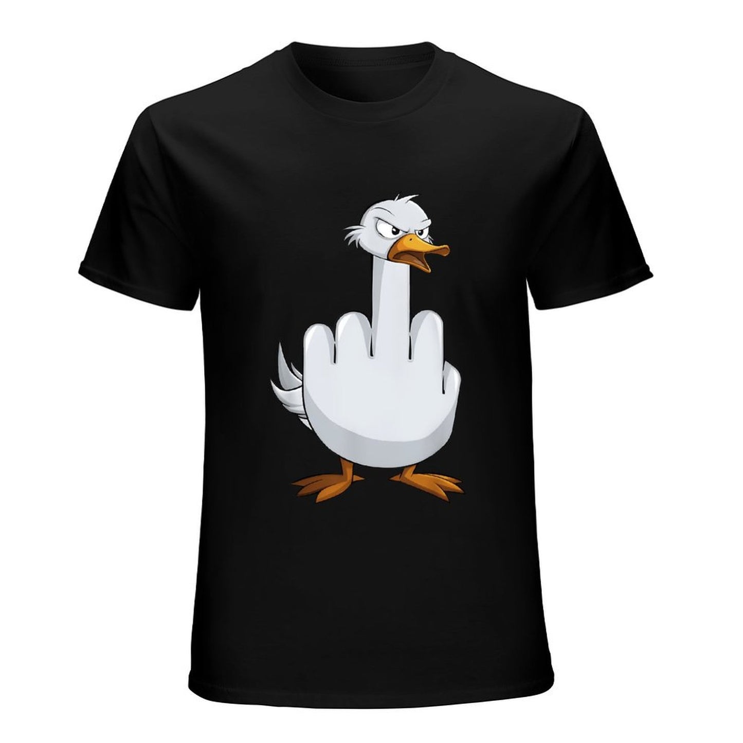 Inkmay Casual Cotton T-shirt Angry Duck Showing Middle Finger Gesture Unisex T-shirtTimeless TimelessComfort T-Shirt