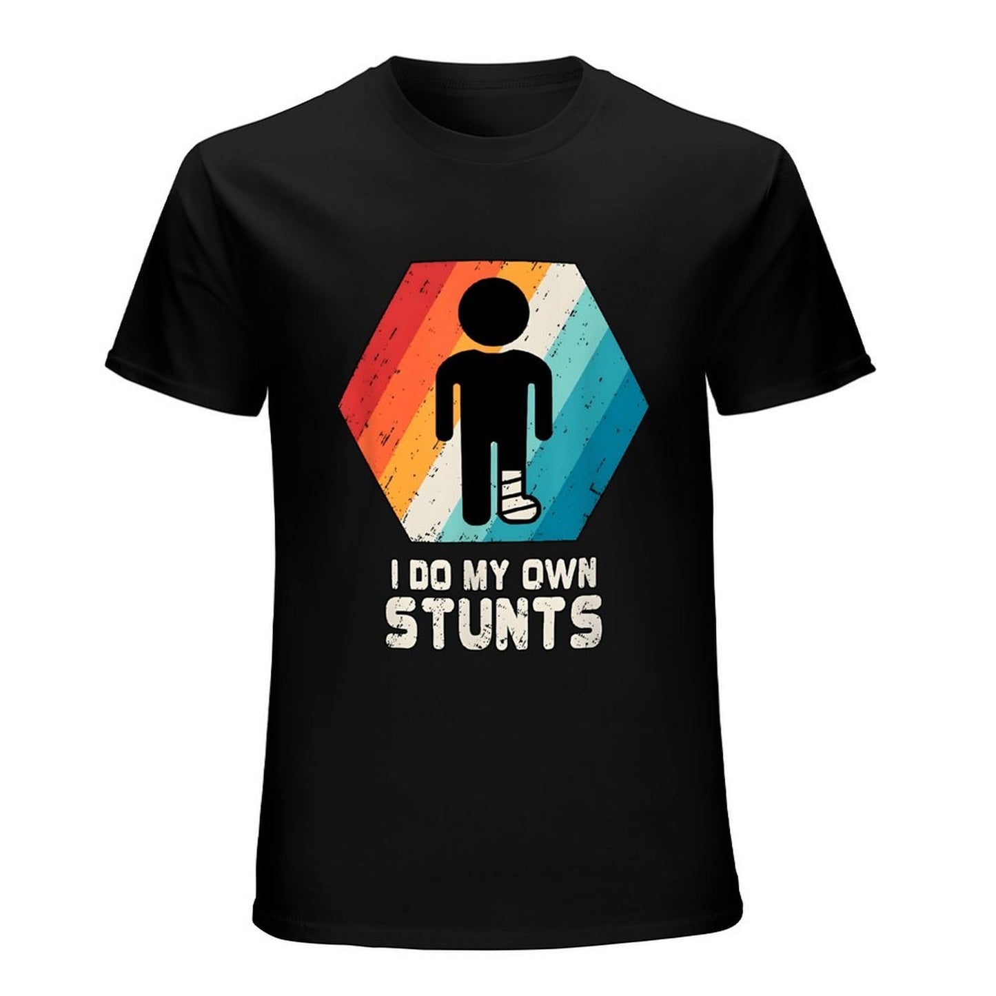 Inkmay Casual Cotton T-shirt Colorful Hexagon With Silhouette Figure Inside Unisex T-shirtSmooth Sleek T-Shirt