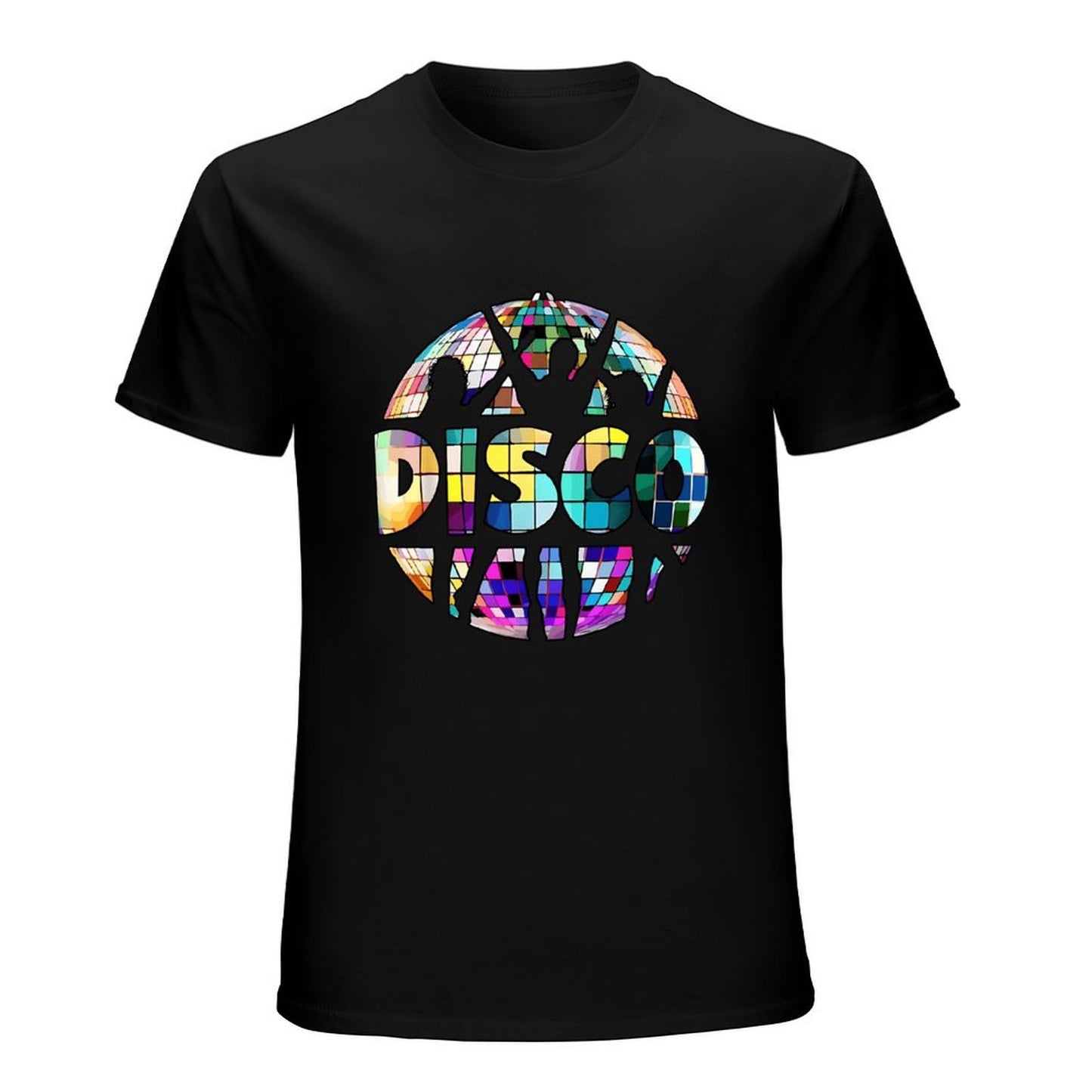 Inkmay Casual Cotton T-shirt Colorful Disco Ball Pattern Print Design Unisex T-shirt