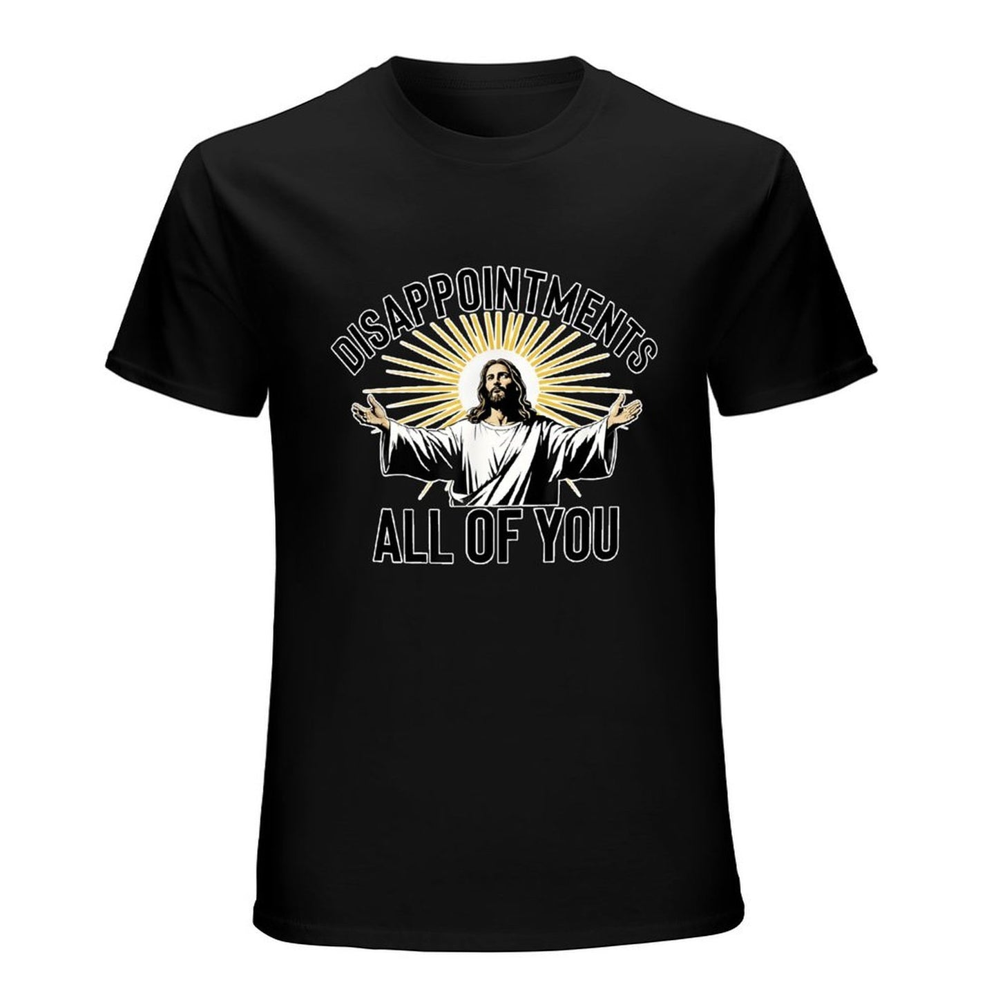 Inkmay Casual Cotton T-shirt Jesus With Open Arms Radiating Light Unisex T-shirtPrinting Shrink-Resistant T-Shirt