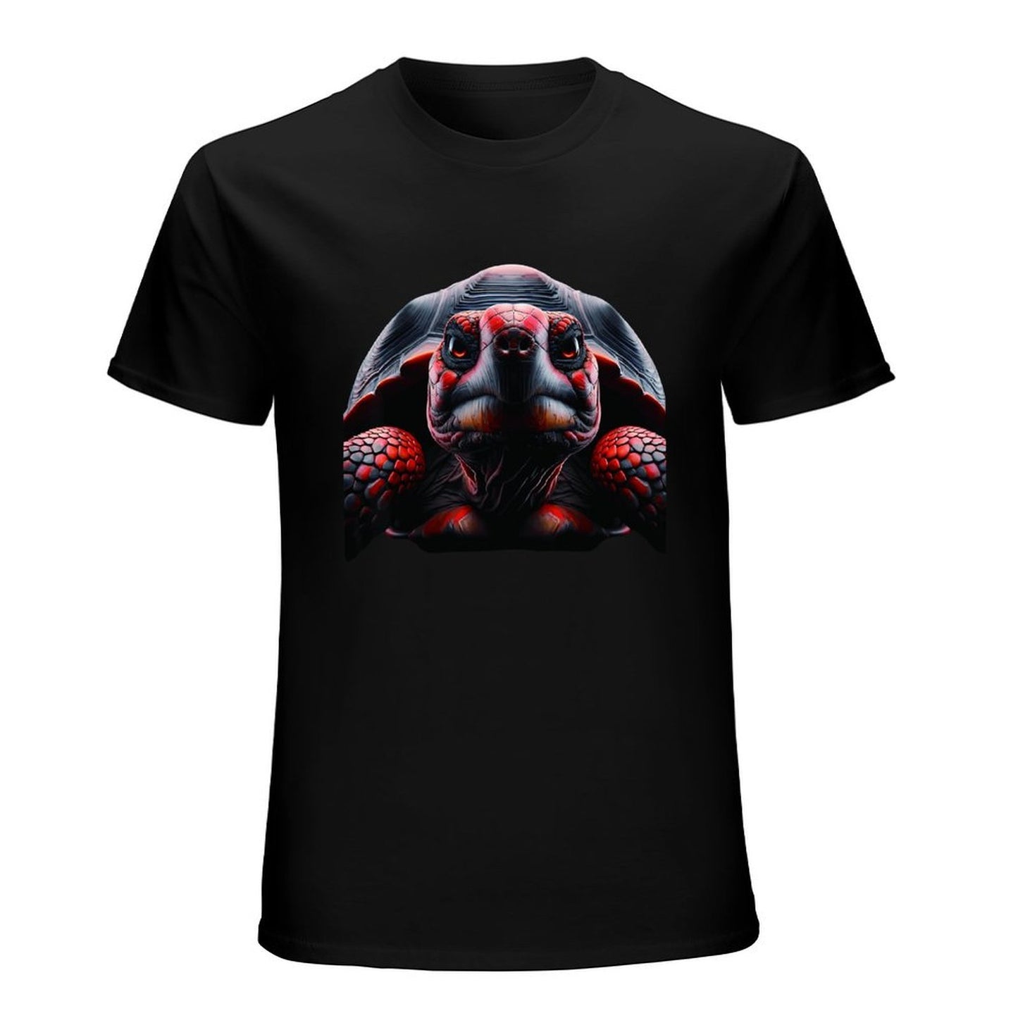 Inkmay Casual Cotton T-shirt Red And Black Turtle Pattern Art Unisex T-shirtCotton ActiveLine T-Shirt