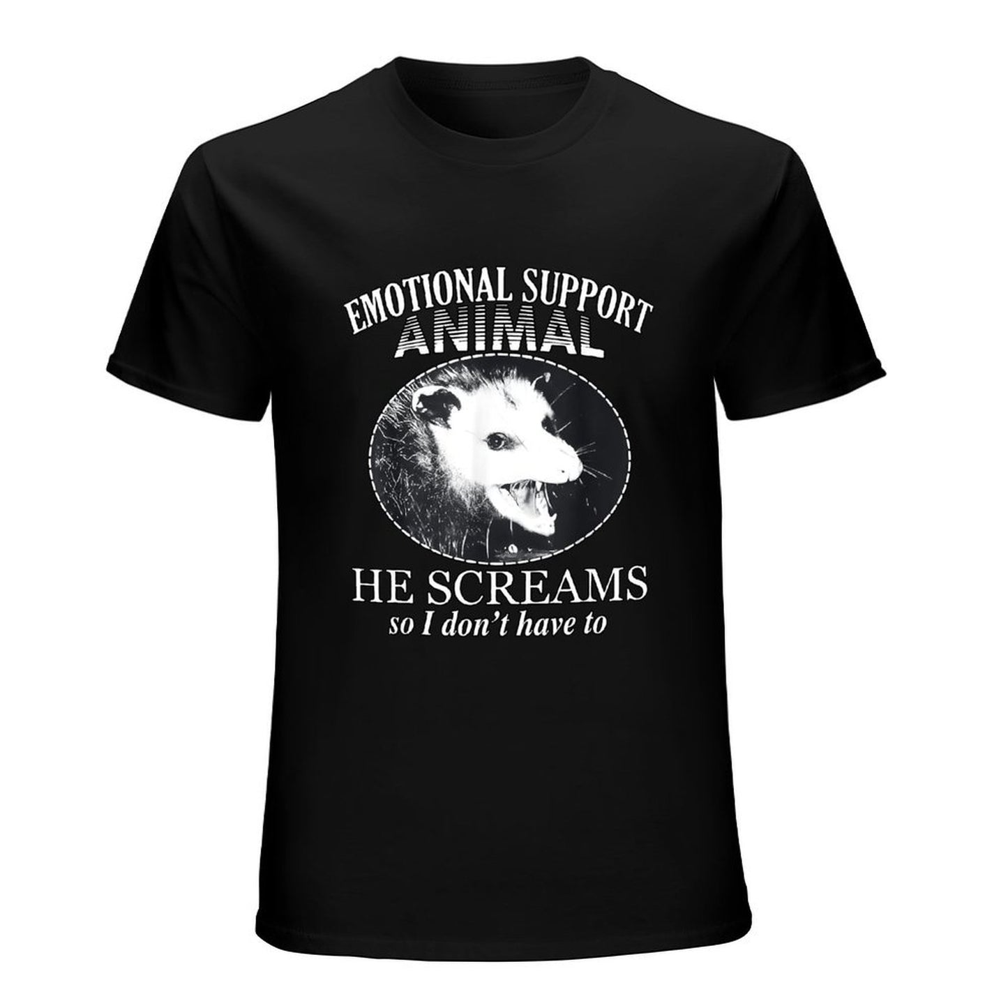 Inkmay Casual Cotton T-shirt Emotional Support Animal He Screams So Unisex T-shirtSoftLine ClassicStyle T-Shirt