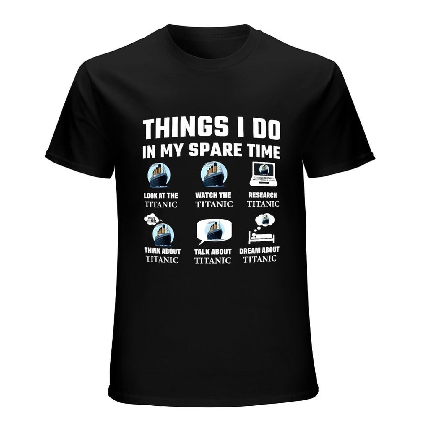 Inkmay Casual Cotton T-shirt Titanic Ship On Iceberg Background Unisex T-shirtUnisex TimelessComfort T-Shirt