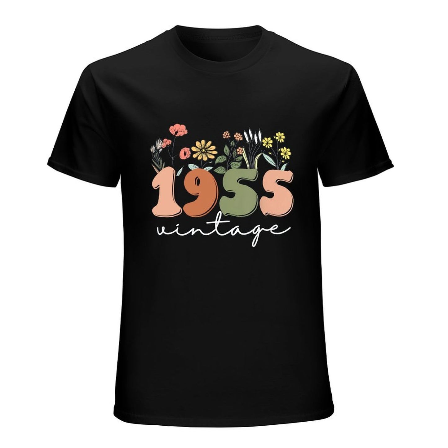 Inkmay Casual Cotton T-shirt Floral Design With Numbers And Text Unisex T-shirtUrban Sleek T-Shirt
