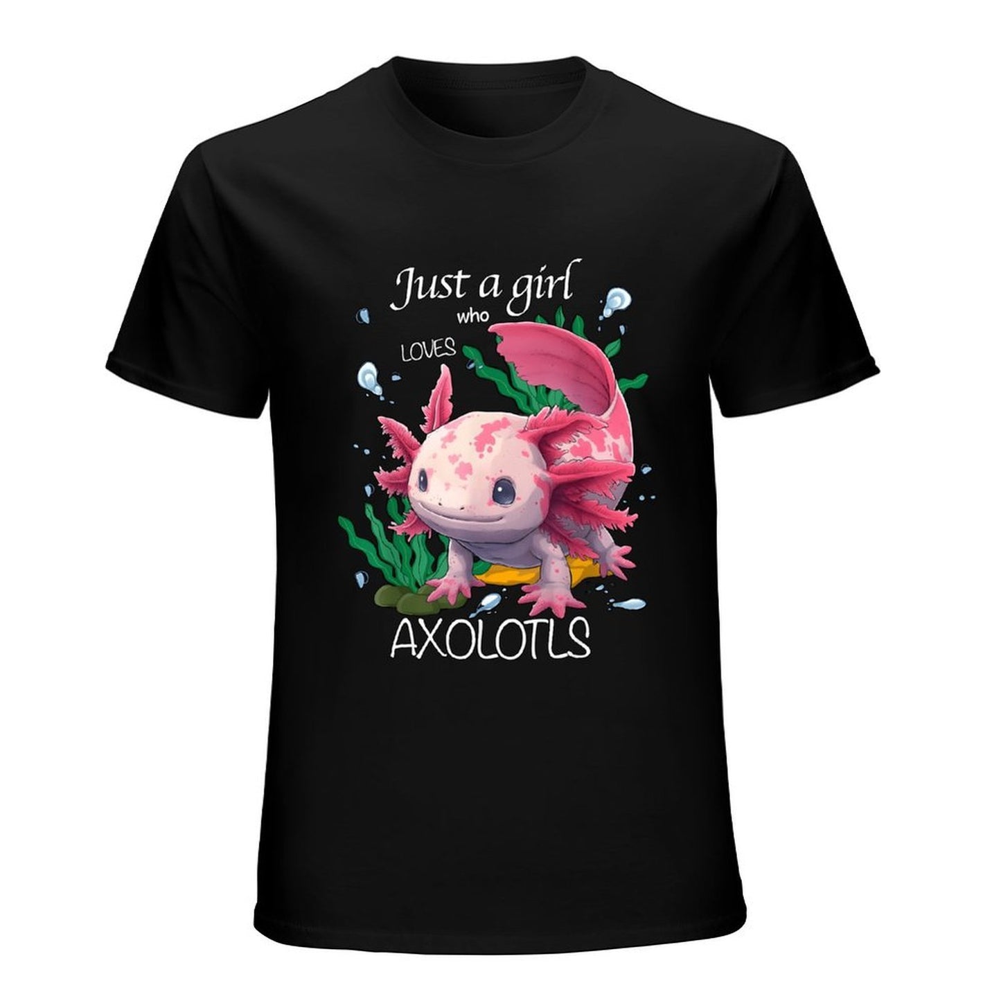 Inkmay Casual Cotton T-shirt Just A Girl Who Loves Axolotls Unisex T-shirtTrueStyle Wrinkle-Free T-Shirt