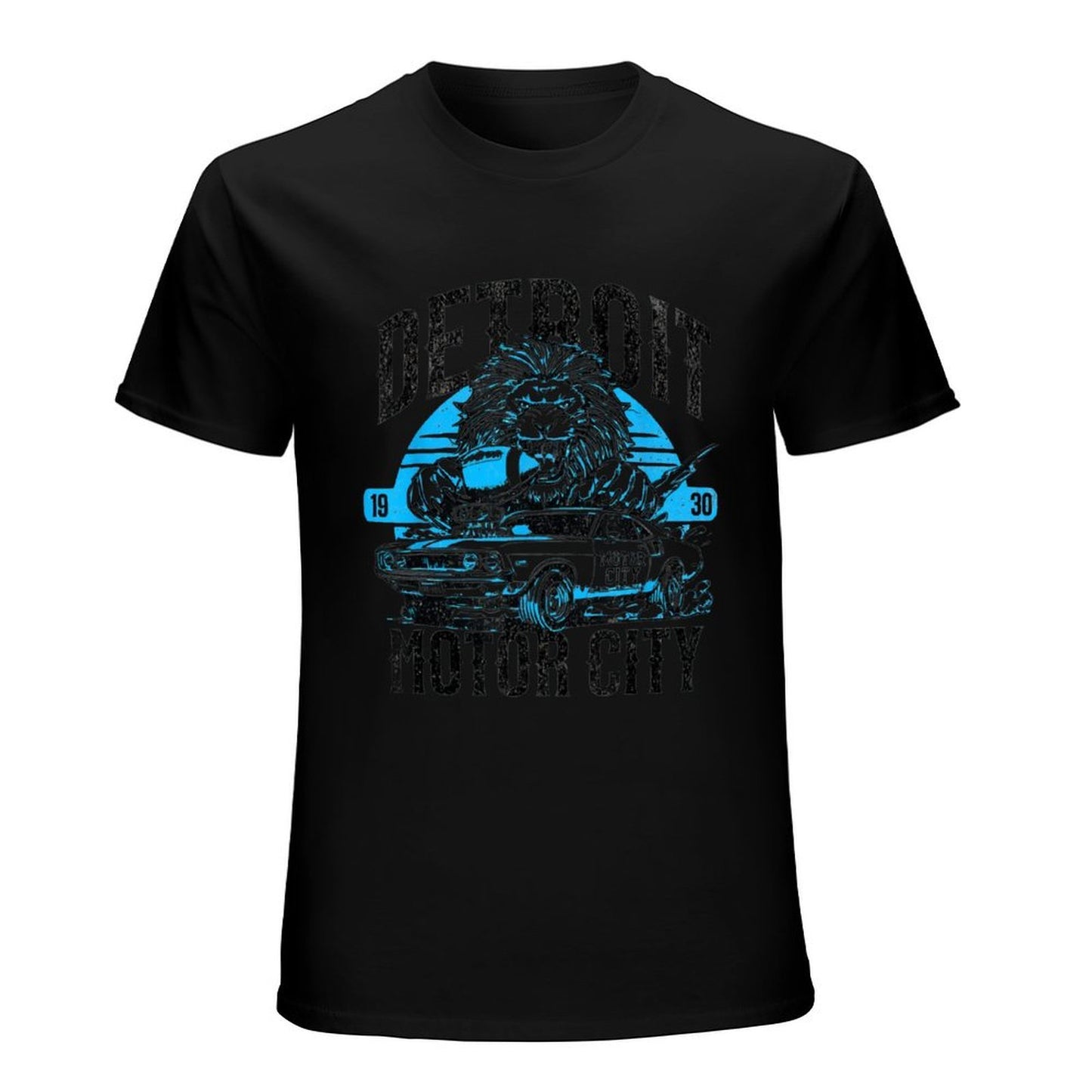 Inkmay Casual Cotton T-shirt Detroit Motor City Lion Car Design Unisex T-shirtPromotional T-Shirt