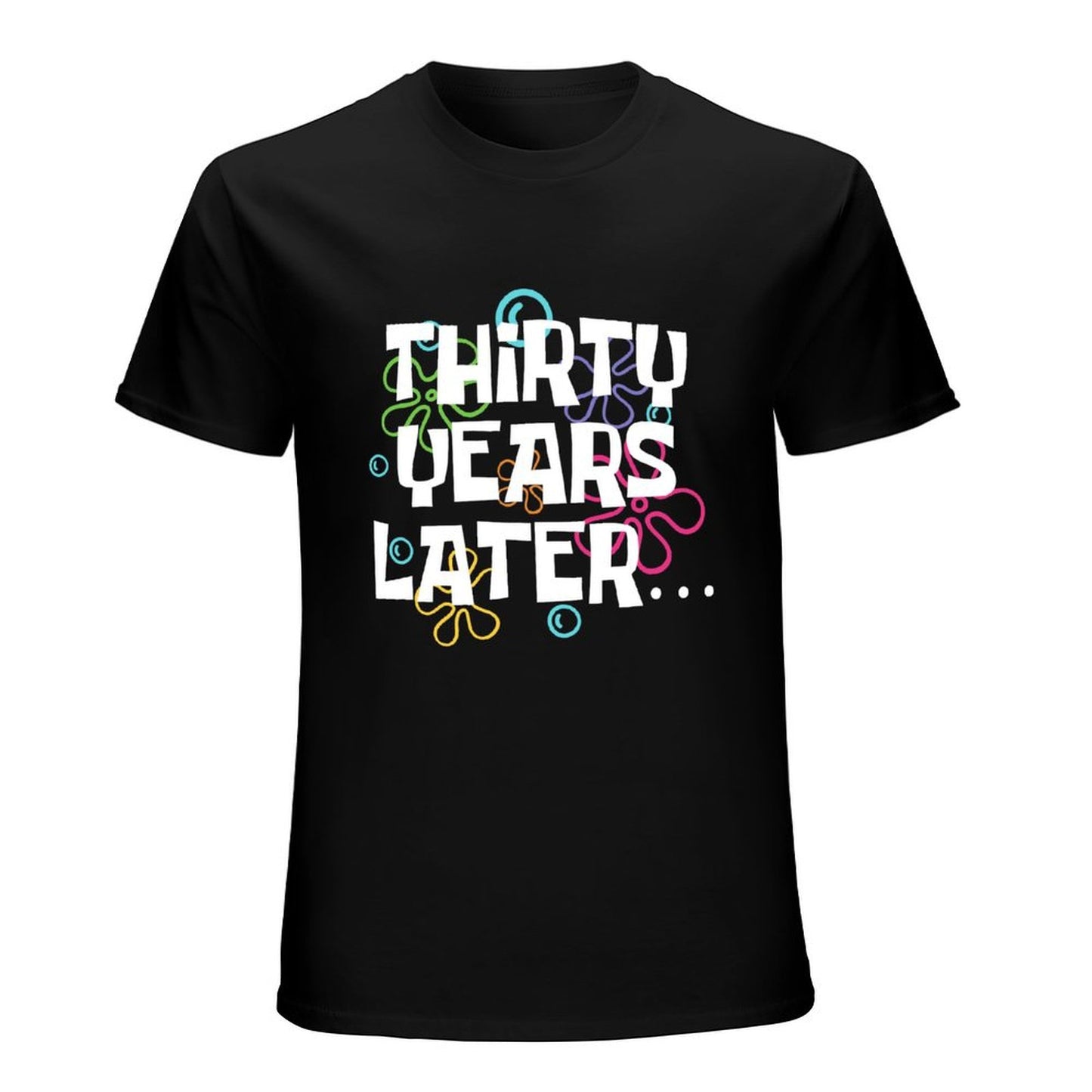 Inkmay Casual Cotton T-shirt Colorful Abstract Shapes On White Background Unisex T-shirtSmoothWear Premium T-Shirt