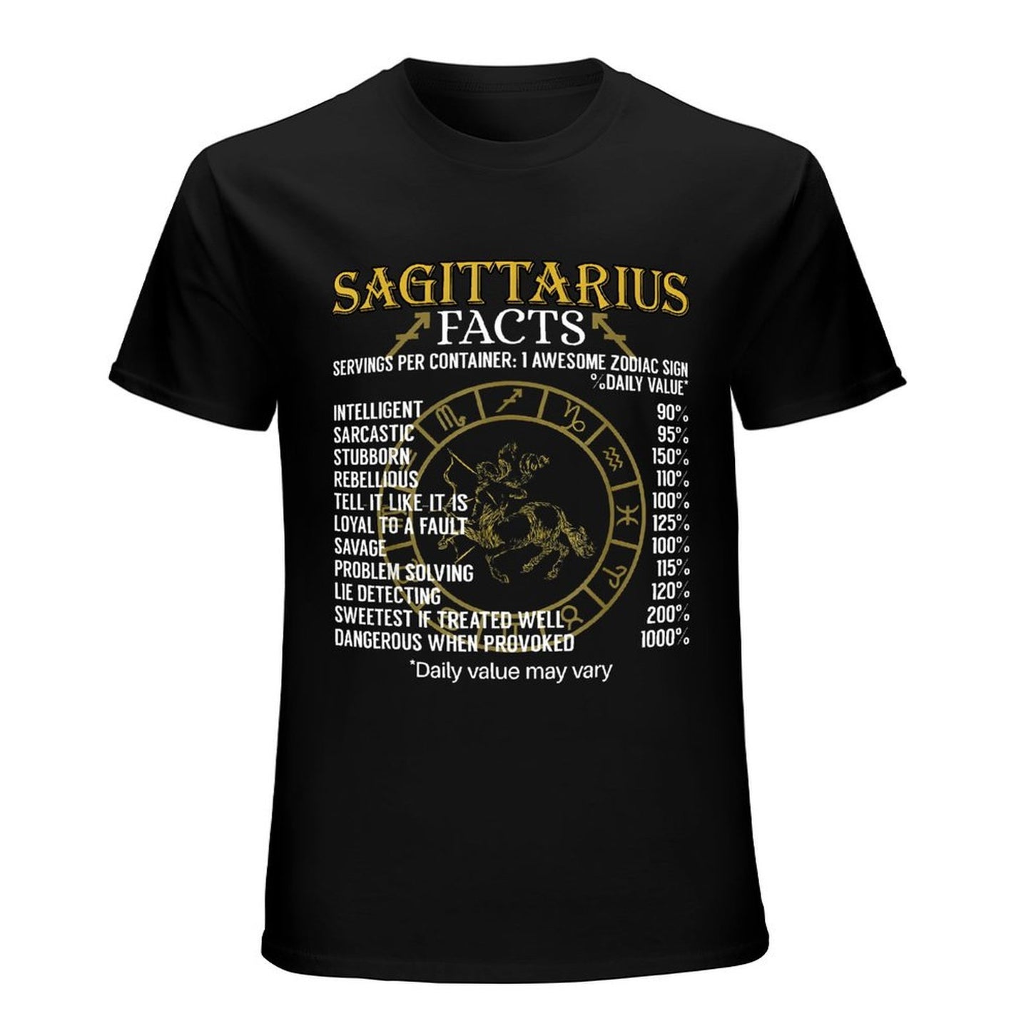 Inkmay Casual Cotton T-shirt Sagittarius Facts Zodiac Sign Traits Listed Unisex T-shirtMen¡¯s / Women¡¯s / Youth Natural T-Shirt