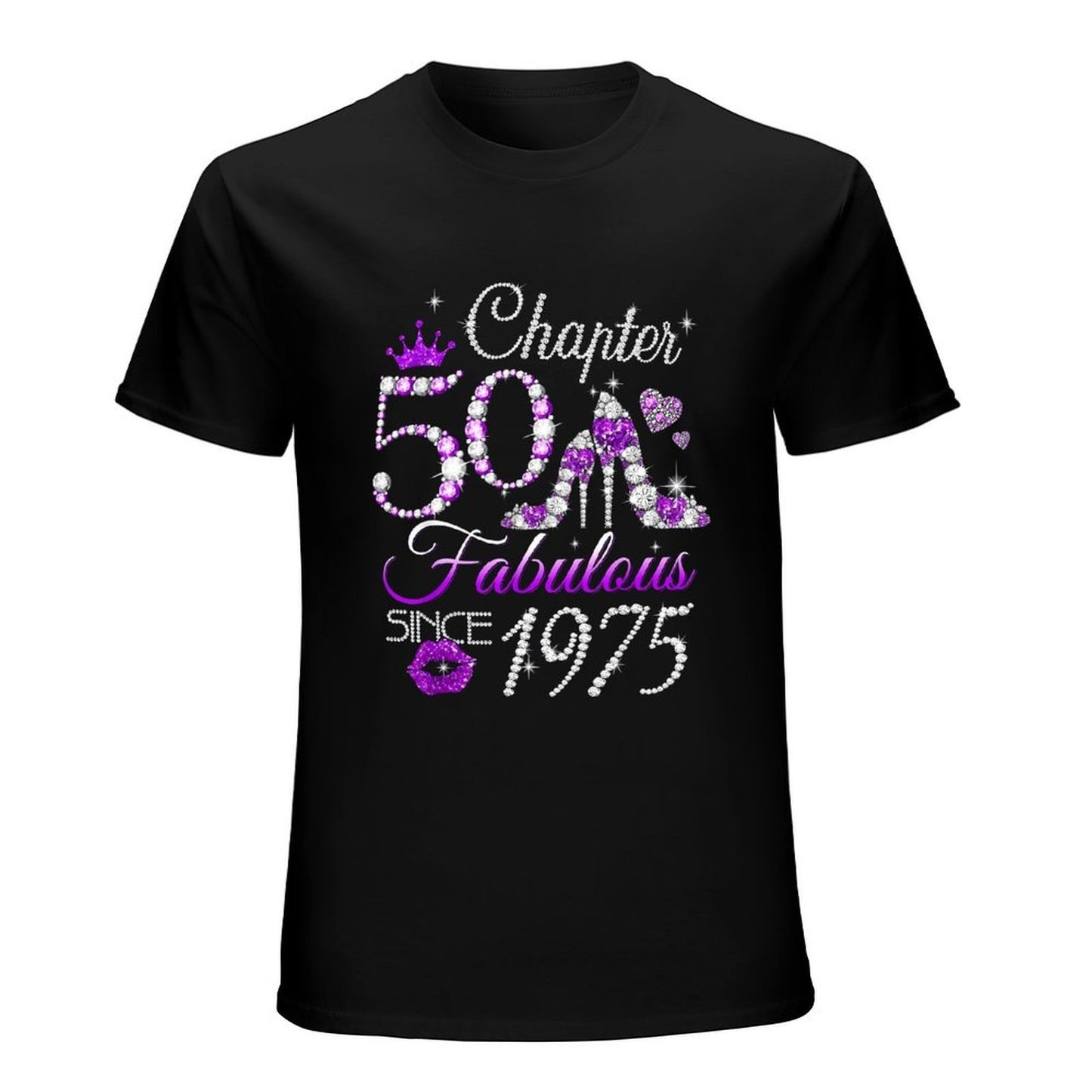Inkmay Casual Cotton T-shirt Chapter Fifty Fabulous Since Nineteen Seventy Unisex T-shirtTrueStyle Fitted T-Shirt