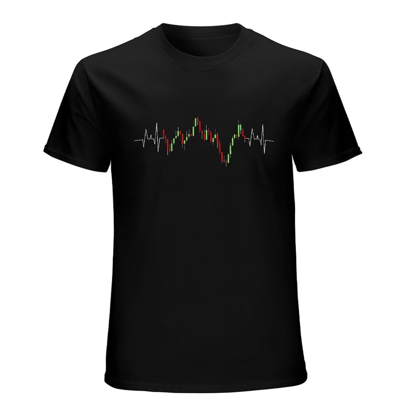 Inkmay Casual Cotton T-shirt Candlestick Chart With Volatility Spikes Unisex T-shirtActiveWear Heat-Transfer T-Shirt