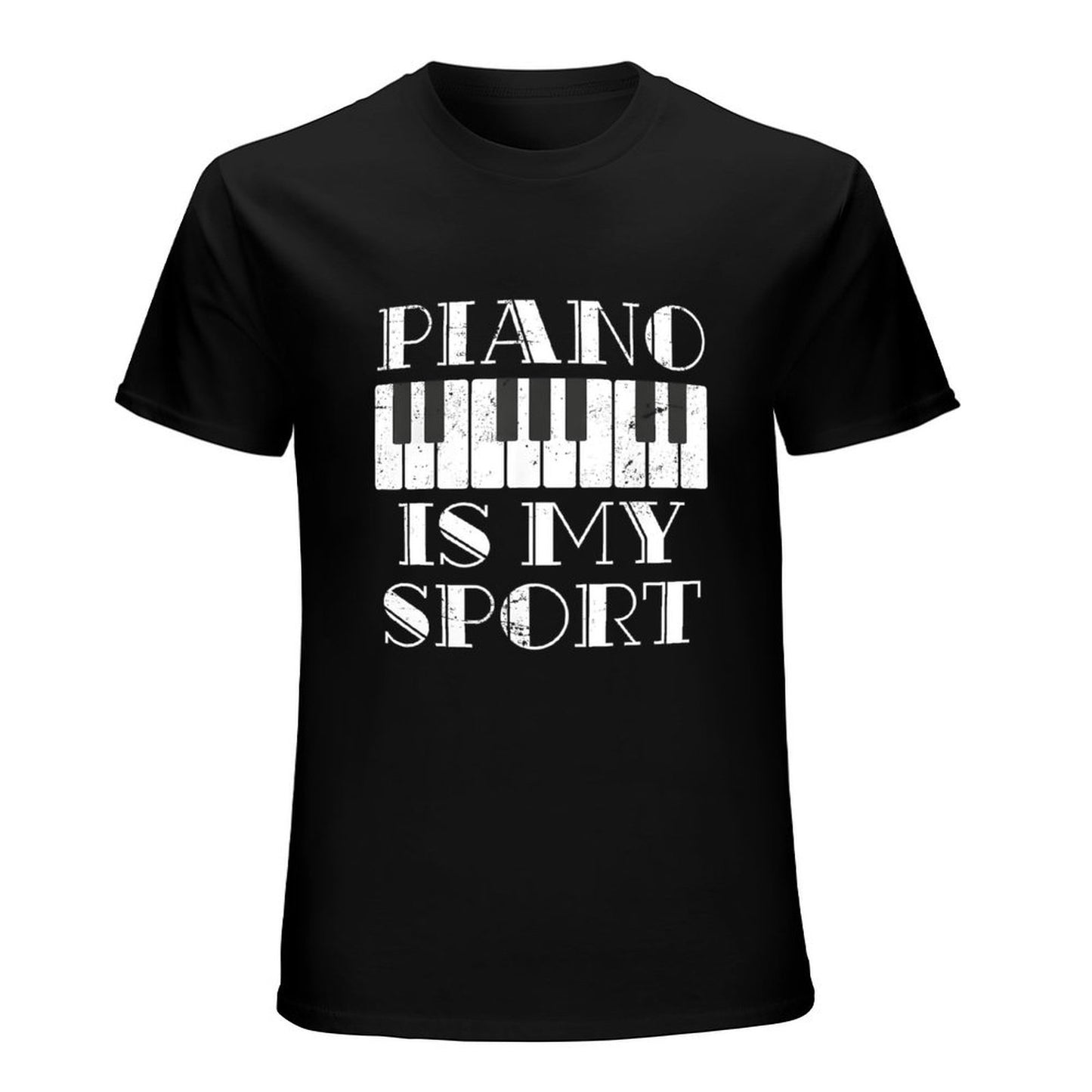 Inkmay Casual Cotton T-shirt Piano Is My Sport Design Art Unisex T-shirtNeutral Daily T-Shirt