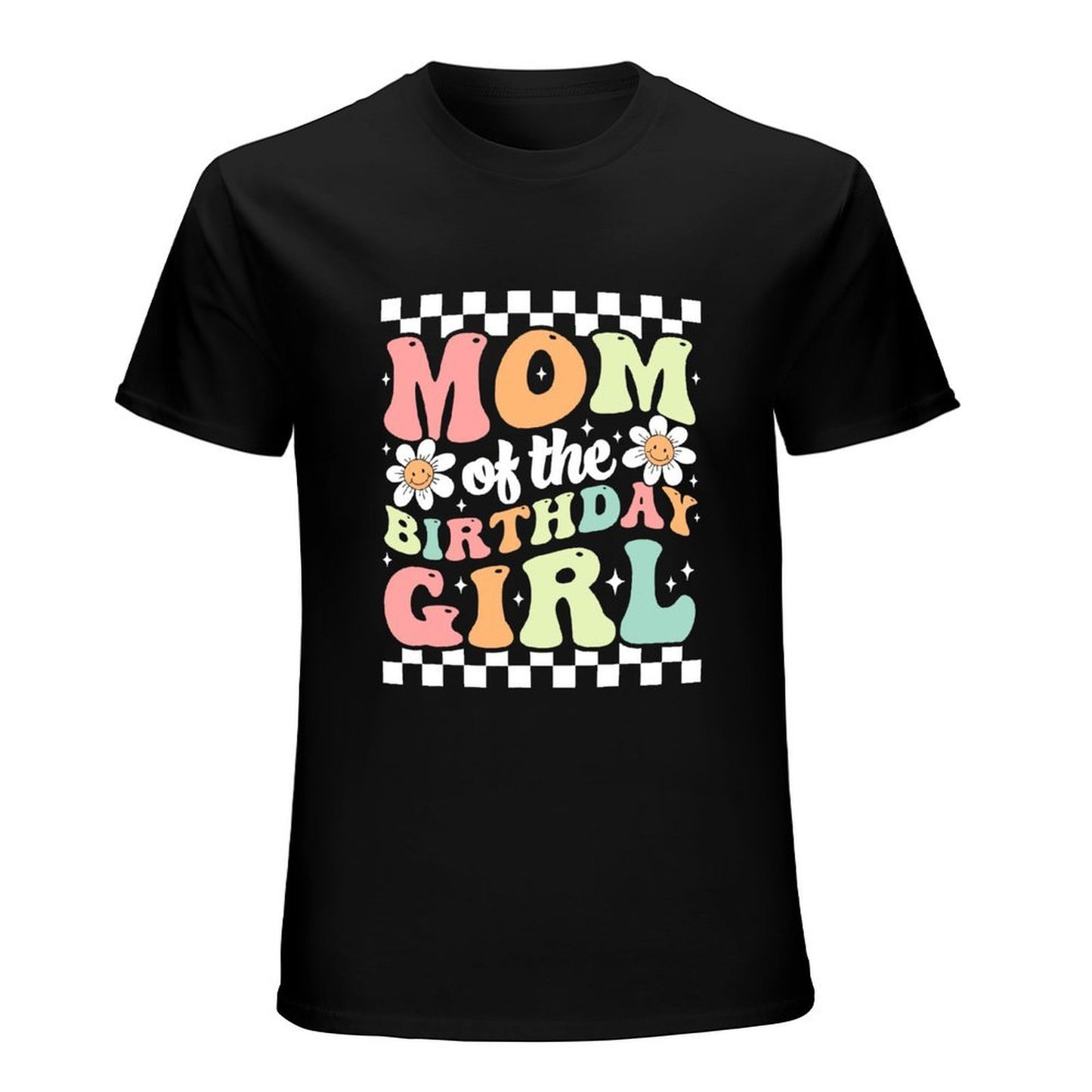 Inkmay Casual Cotton T-shirt Abstract Colorful Shapes On White Background Unisex T-shirtVintage Crew Neck T-Shirt