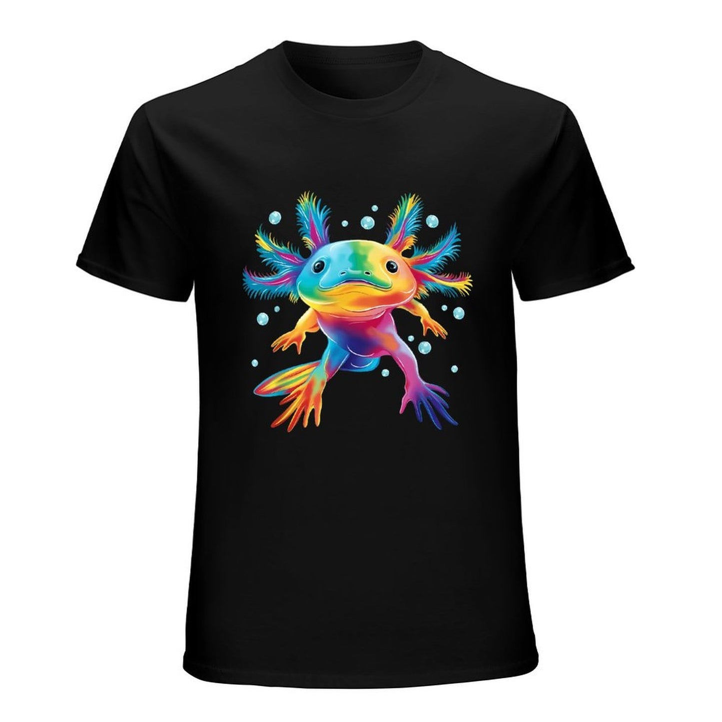 Inkmay Casual Cotton T-shirt Colorful Axolotl With Vibrant Feathers Unisex T-shirtReliable Heavyweight T-Shirt