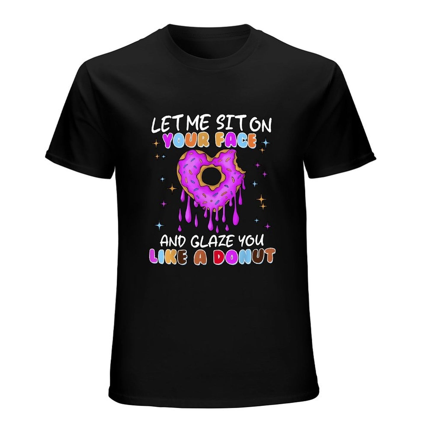 Inkmay Casual Cotton T-shirt Donut With Pink Glaze And Sprinkles Unisex T-shirtClassicStyle EasyWear T-Shirt