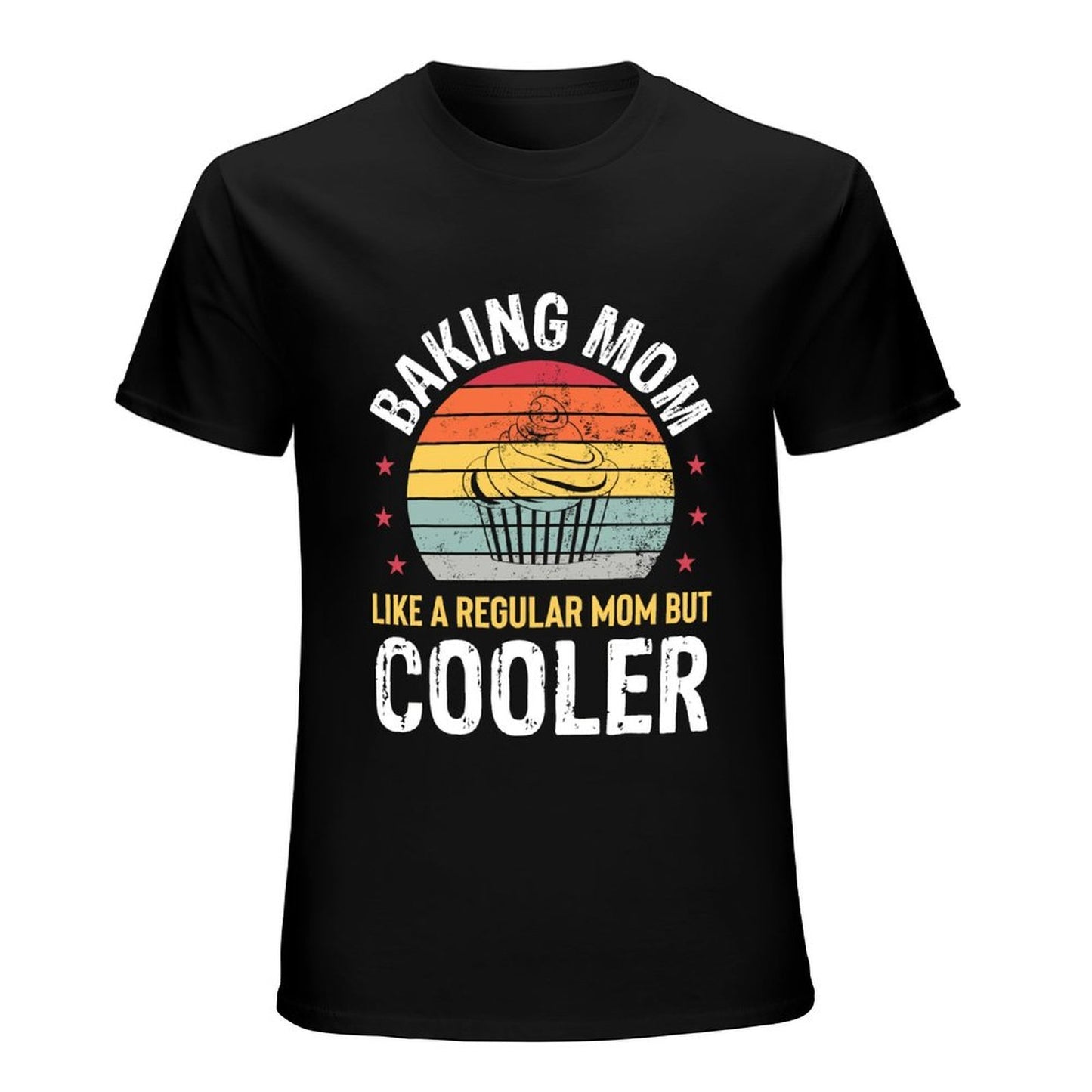 Inkmay Casual Cotton T-shirt Abstract Layered Sunset With Wavy Edges Unisex T-shirtOversized TimelessStyle T-Shirt