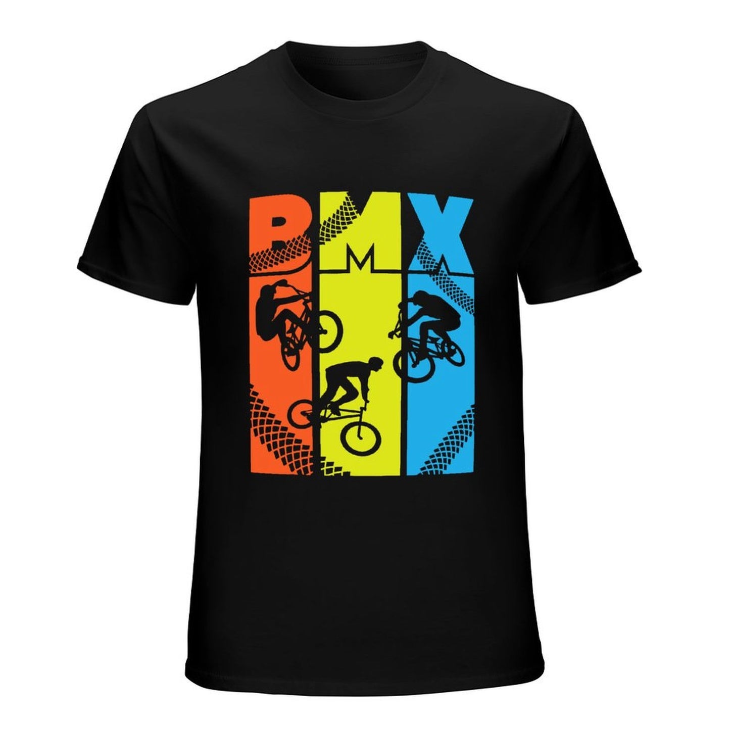 Inkmay Casual Cotton T-shirt Colorful Abstract Design With Bright Shapes Unisex T-shirtTear-Resistant DailyFit T-Shirt