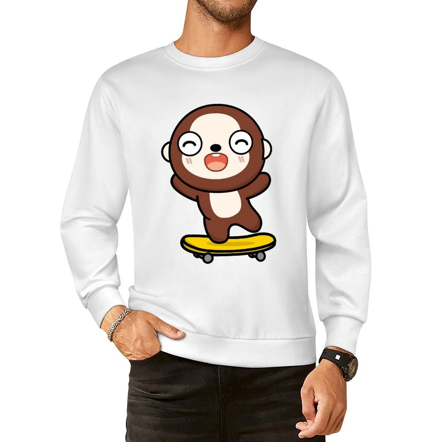 Front Patterned Long Sleeve TopOriginal Relaxed