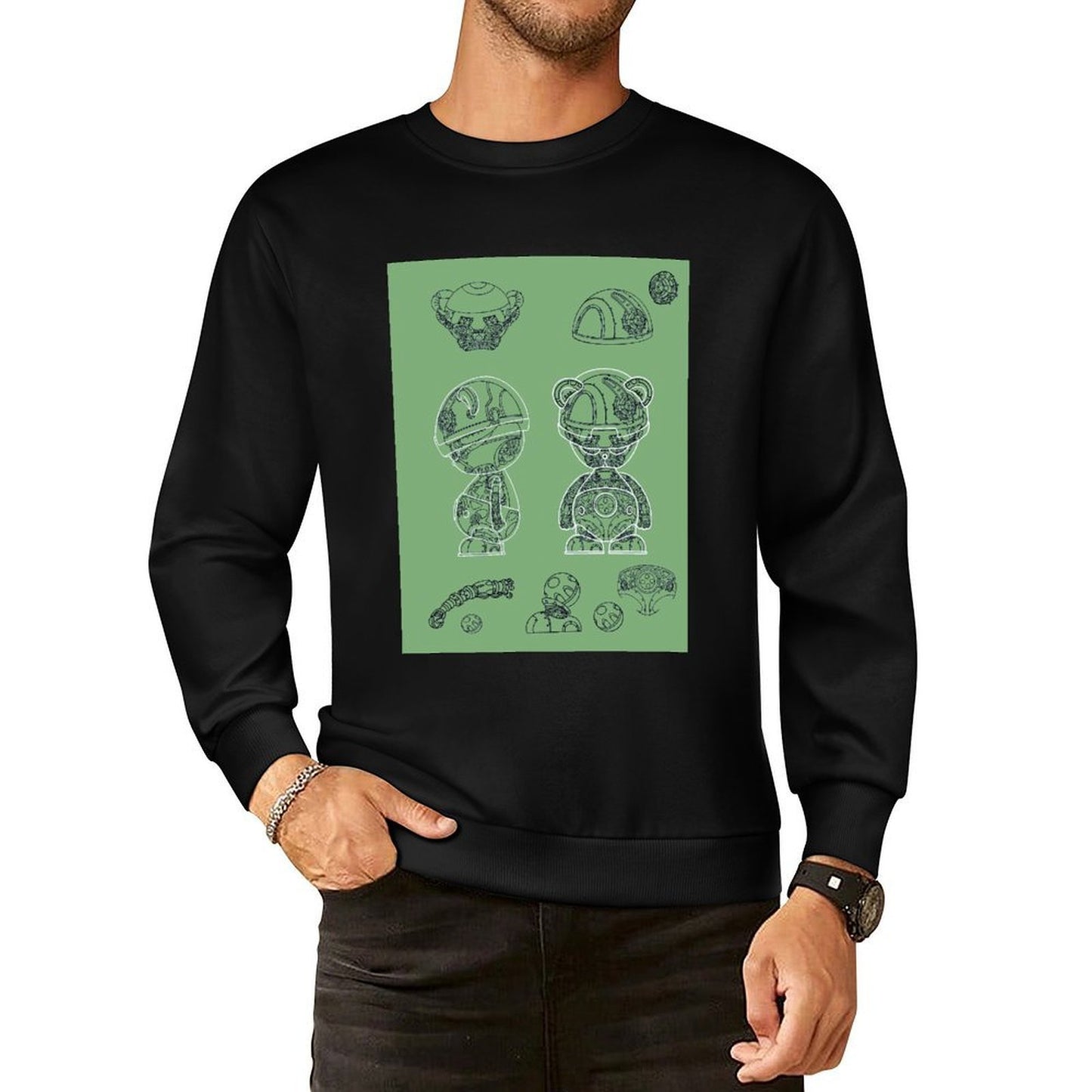 IPIB 250g Crew Neck Long Sleeve Sweatshirt Front GraphicCrew Neck Long Sleeve Sweatshirt6000008-2