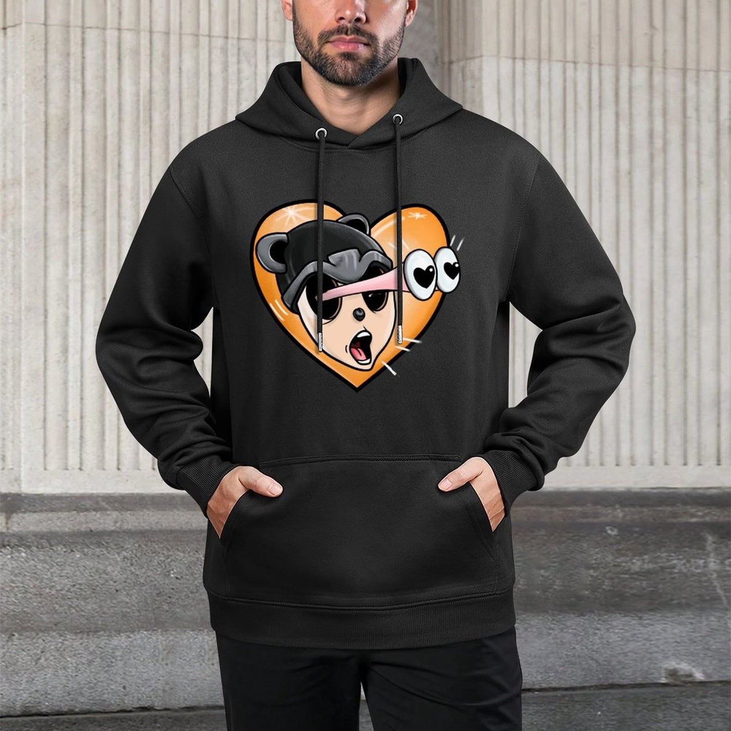 IPIB 250g Hooded Pocket Sweatshirt Front GraphicMen's Hooded  Sweatshirt6000048-2