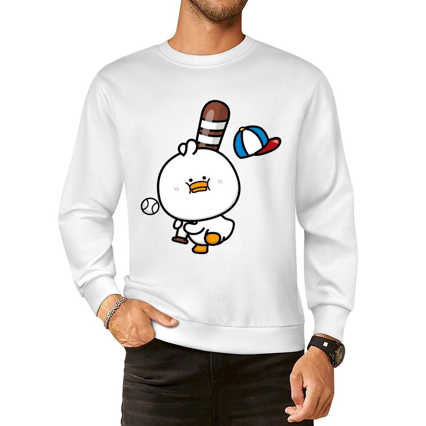 Front Patterned Long Sleeve TopComfort Minimalist