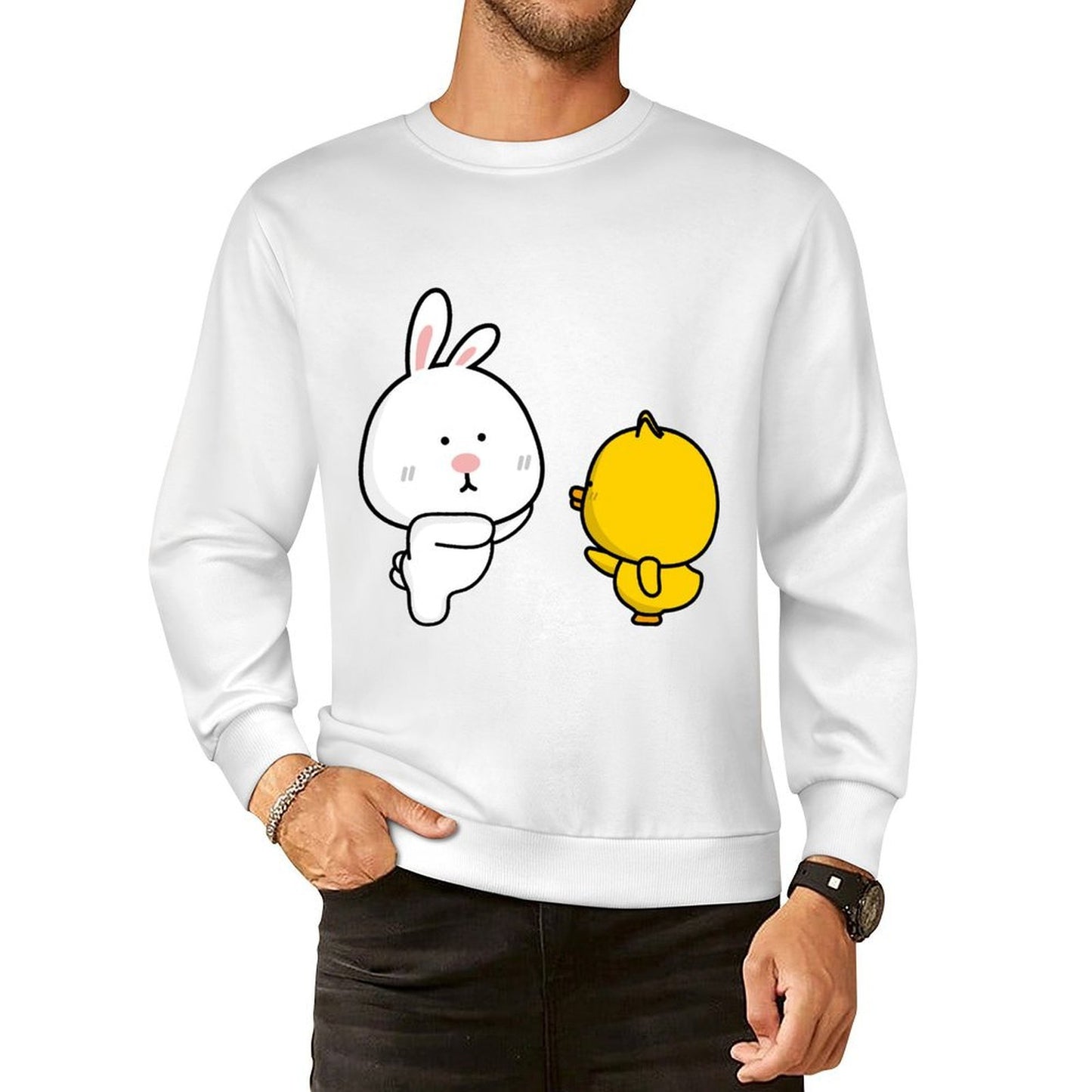 Front Patterned Long Sleeve TopPocket Tee Sport