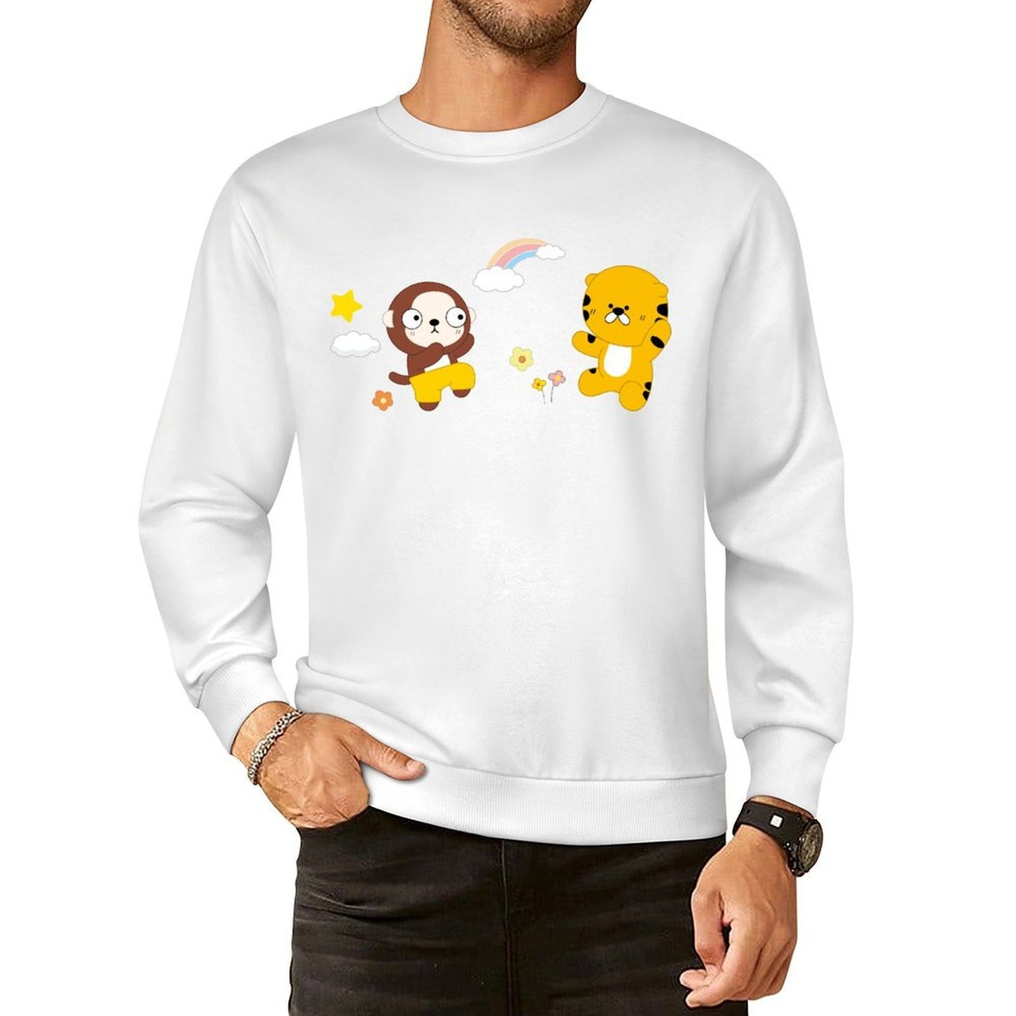 Front Patterned Long Sleeve TopOriginal Recycled