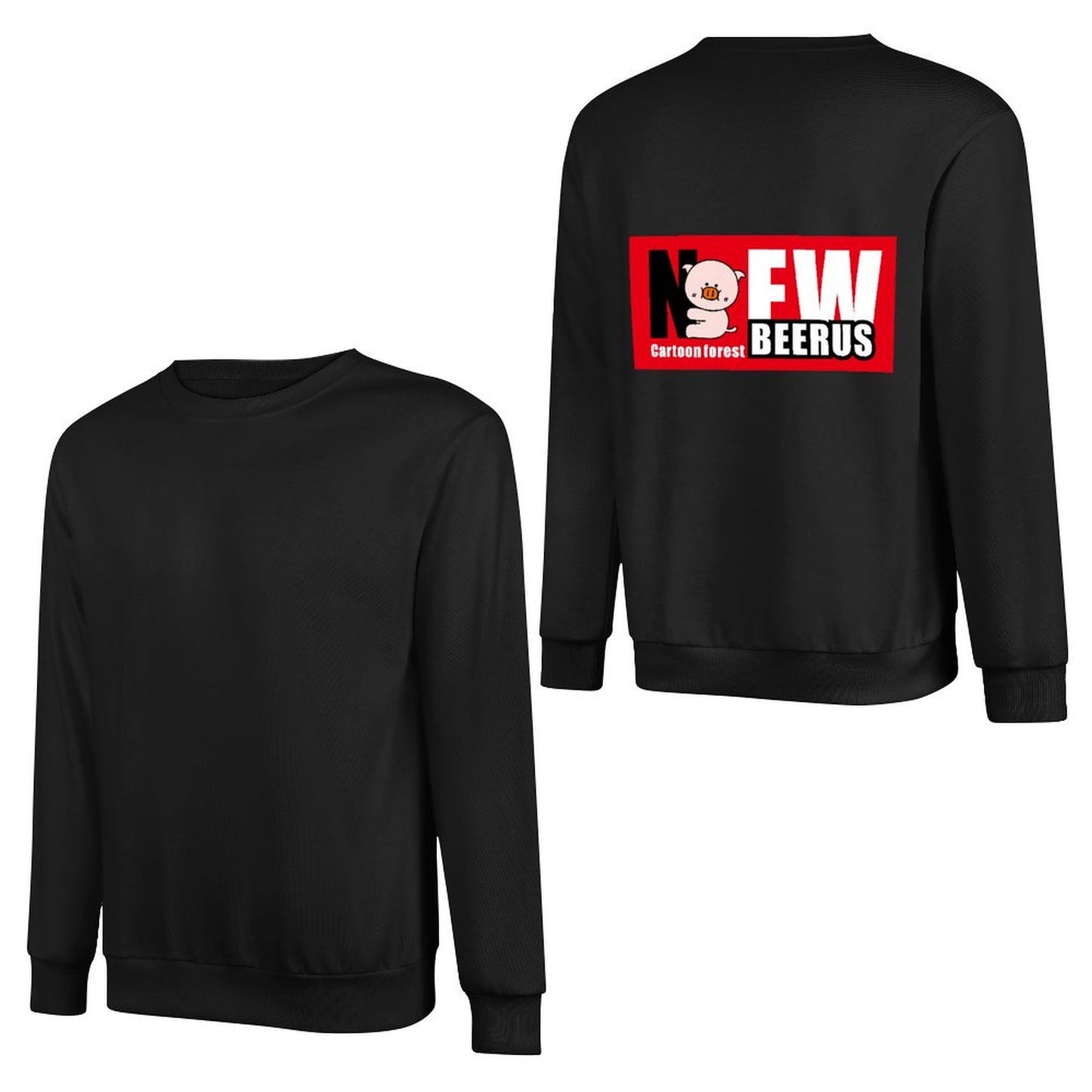 Inkmay Beerus Long Sleeve crew neck sweatshirtRelaxed Fit Batch-Printed Long Sleeve