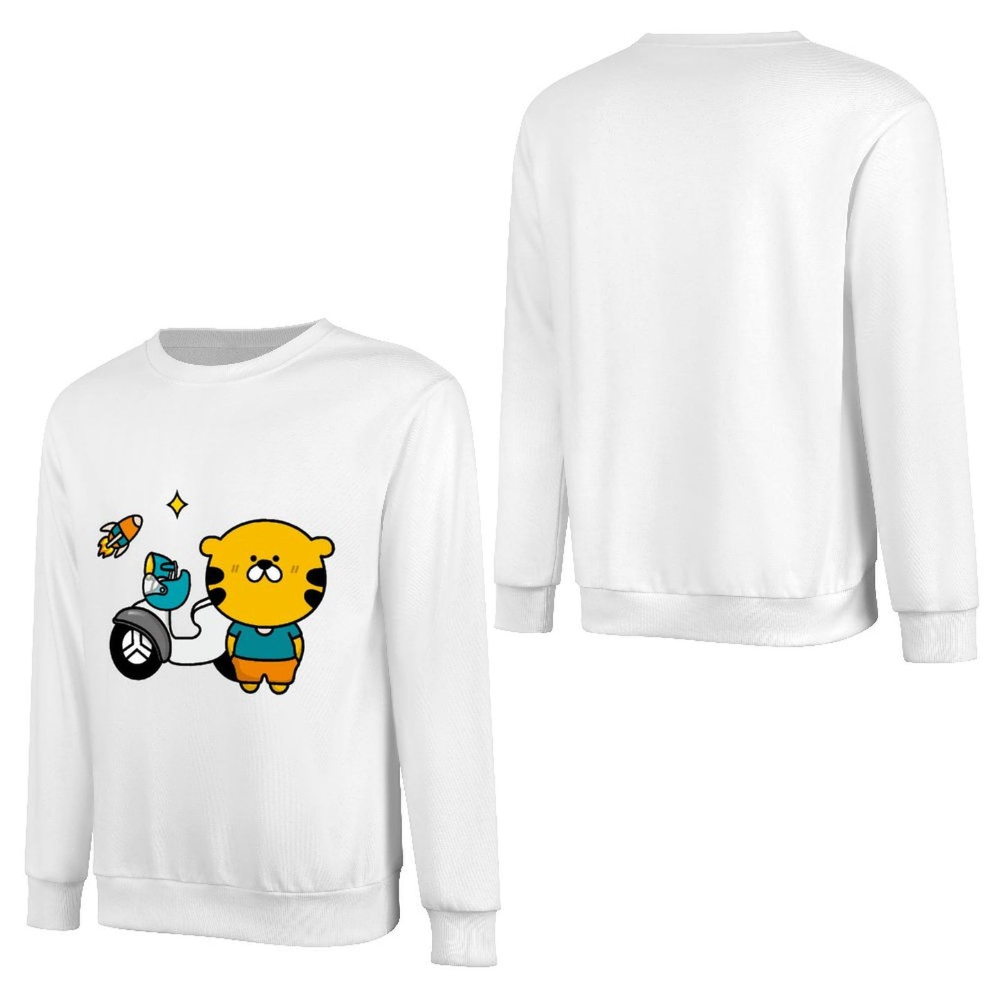 Front Patterned Long Sleeve TopShrink-Resistant Pure