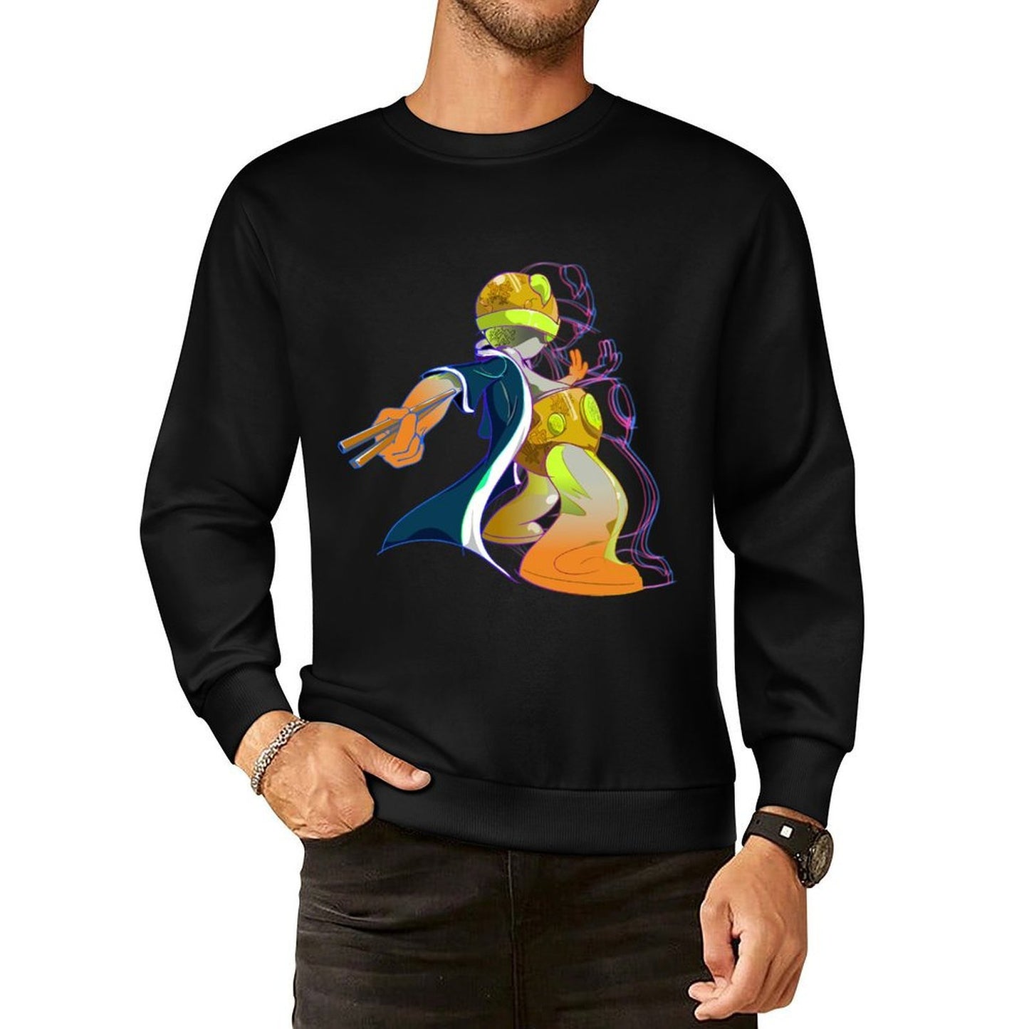 IPIB 250g Crew Neck Long Sleeve Sweatshirt Front GraphicCrew Neck Long Sleeve Sweatshirt6000009-1