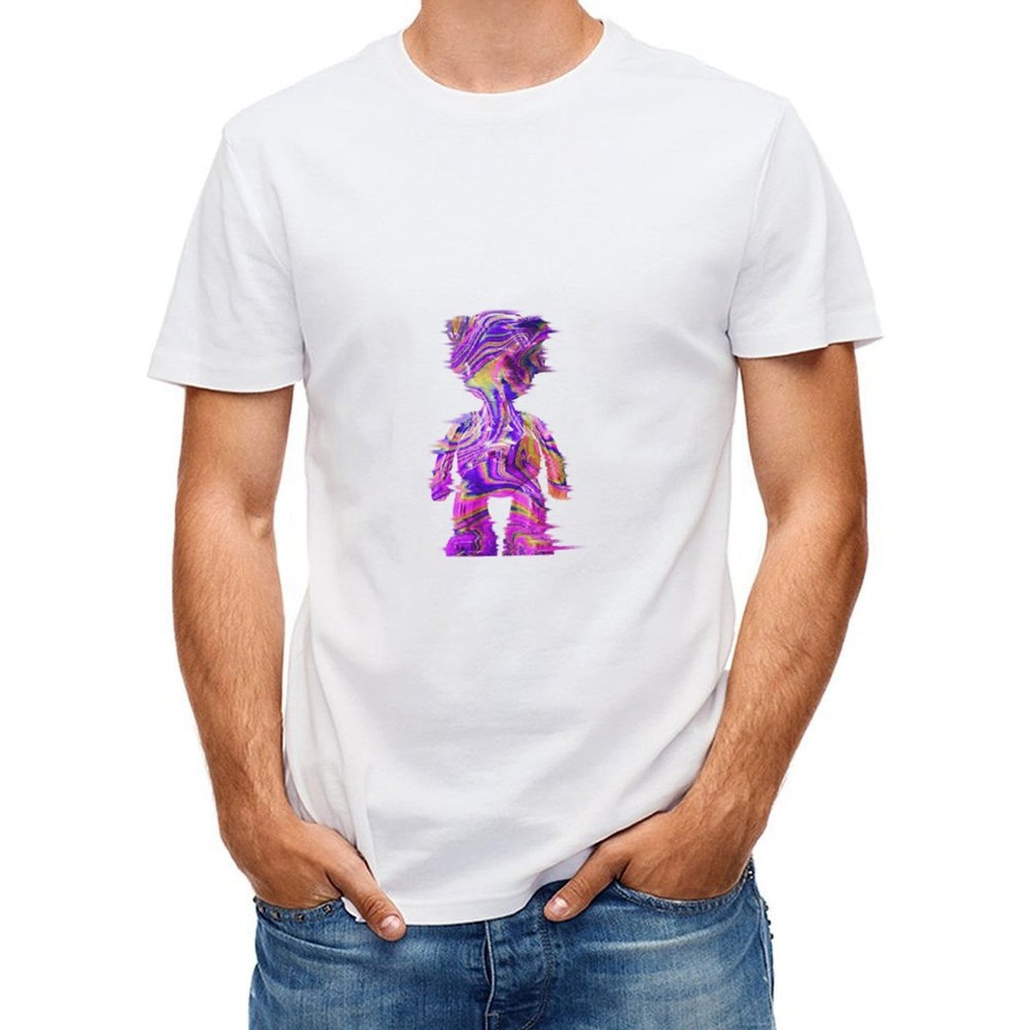 Inlex Bear T-shirtsMinimalist Double-Stitched T-Shirt