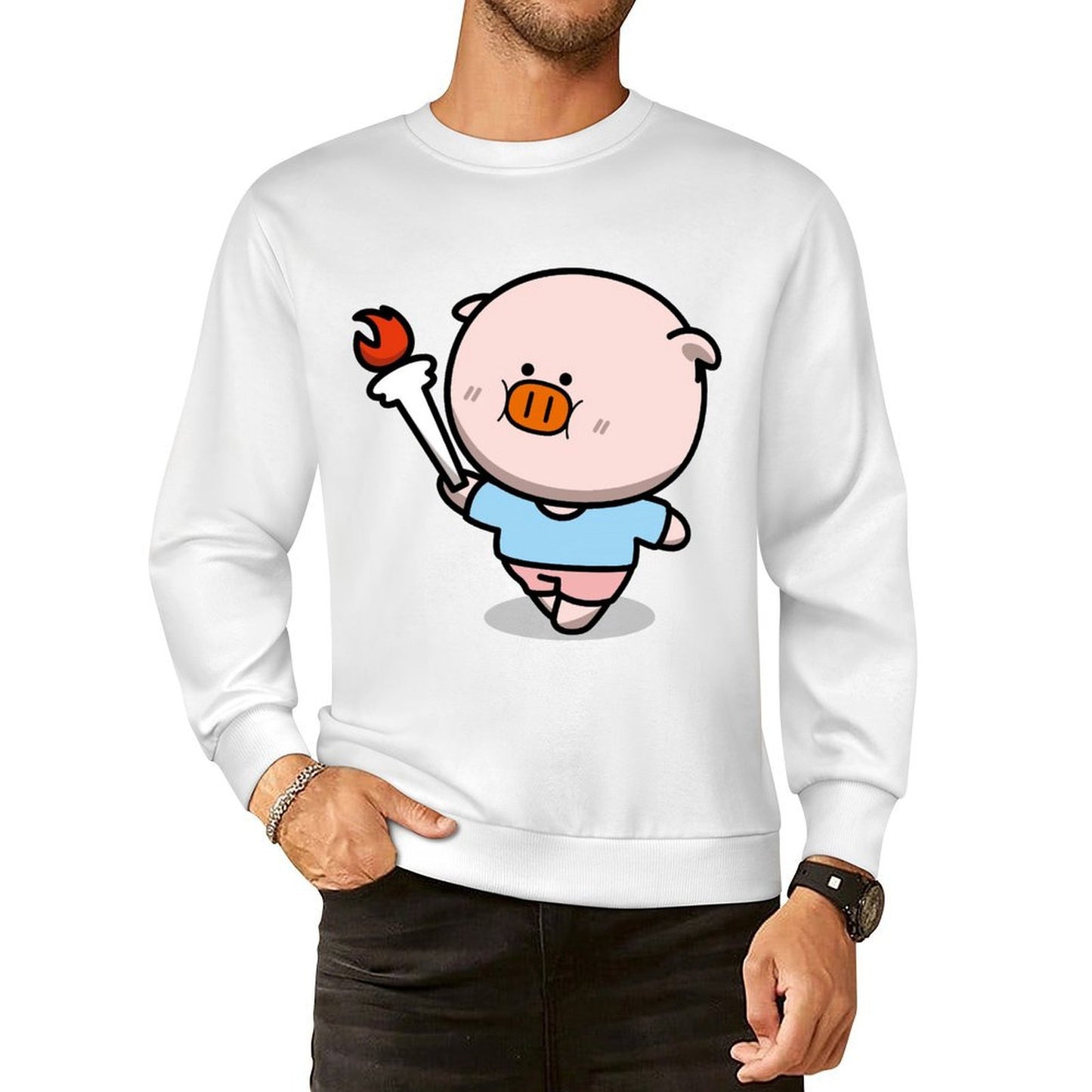 Front Patterned Long Sleeve TopUnisex Premium