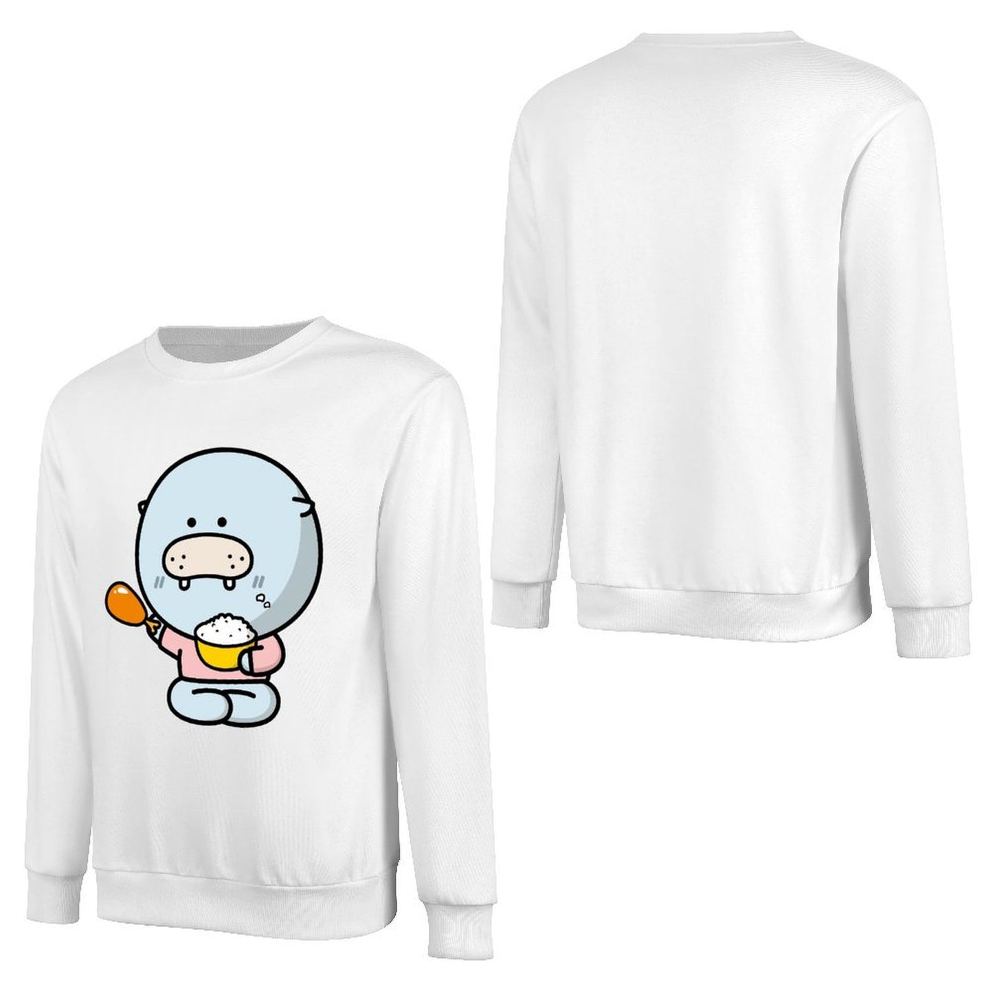 Front Patterned Long Sleeve TopRelaxed Fit Essential