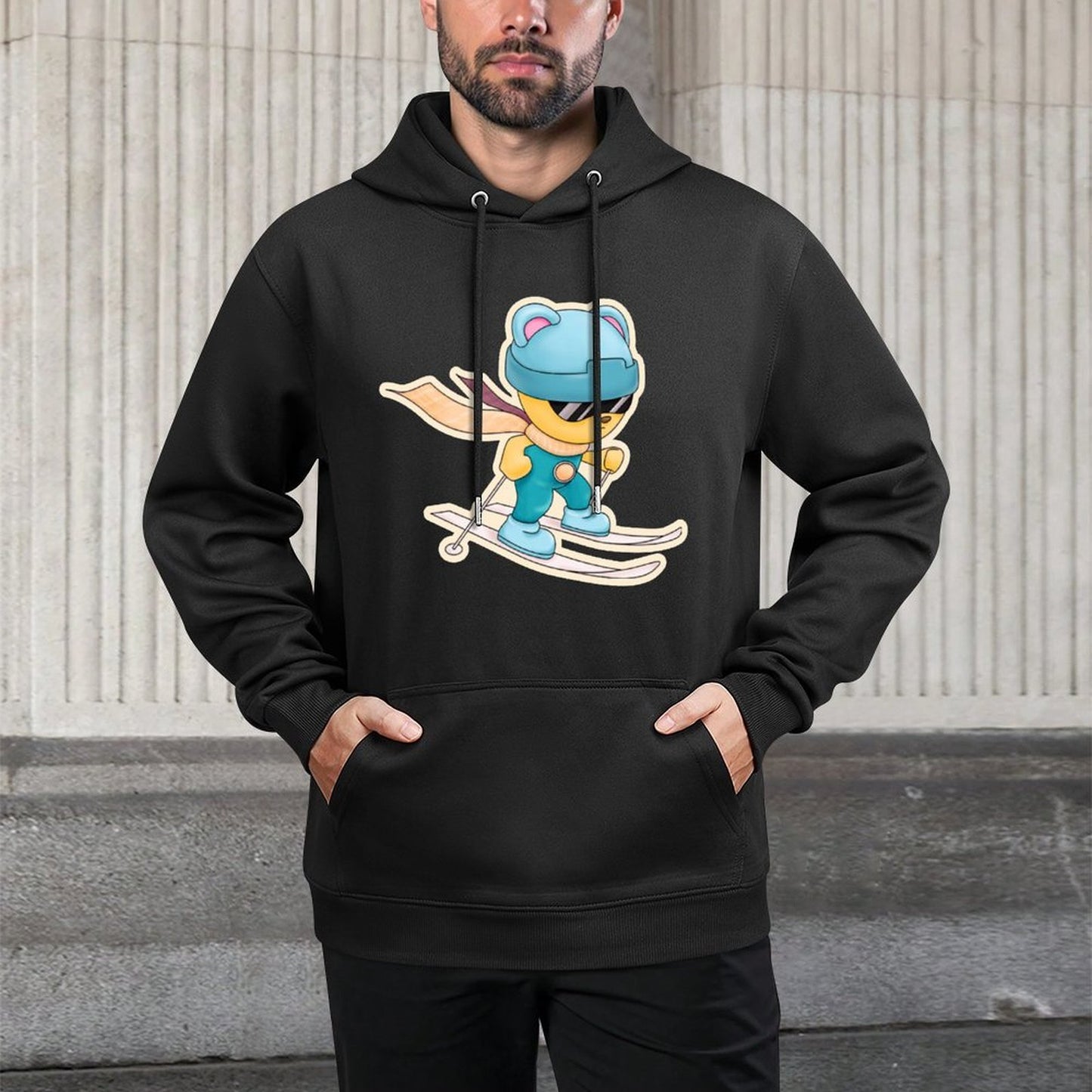 IPIB 250g Hooded Pocket Sweatshirt Front GraphicMen's Hooded  Sweatshirt6000049-3
