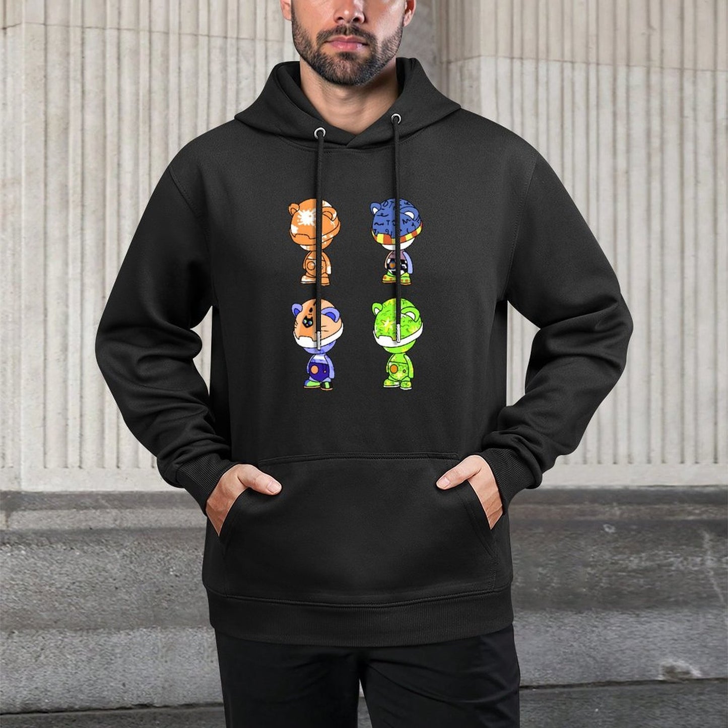 IPIB 250g Hooded Pocket Sweatshirt Front GraphicMen's Hooded  Sweatshirt6000074-4