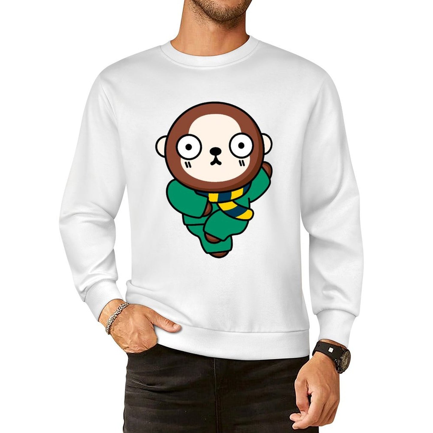 Front Patterned Long Sleeve TopPlain ComfortSeries