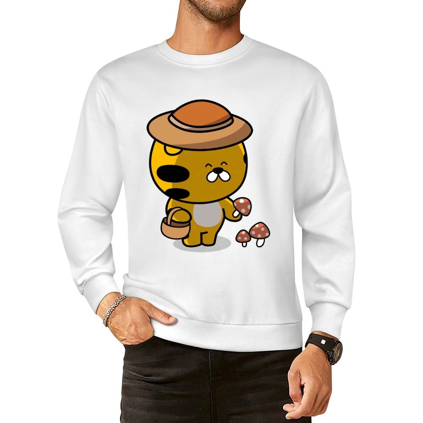 Front Patterned Long Sleeve TopCasual Modern