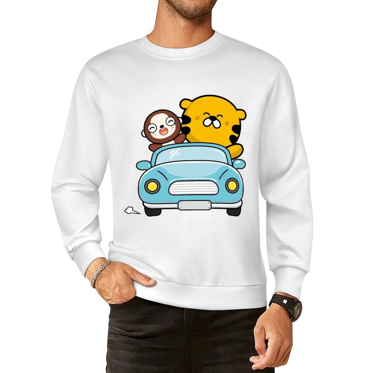 Front Patterned Long Sleeve TopPocket Tee Solid