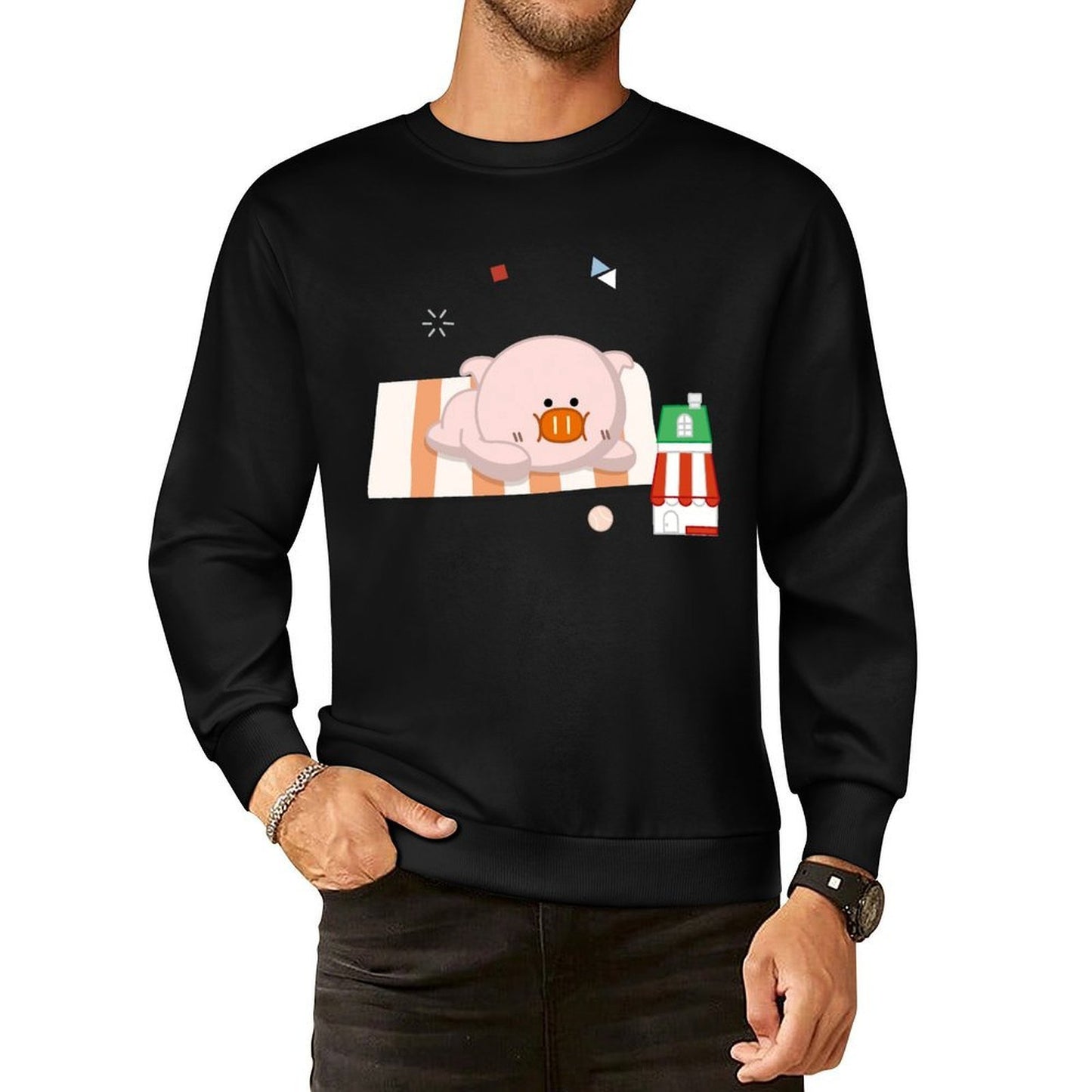 Front Patterned Long Sleeve TopNatural ClassicStyle