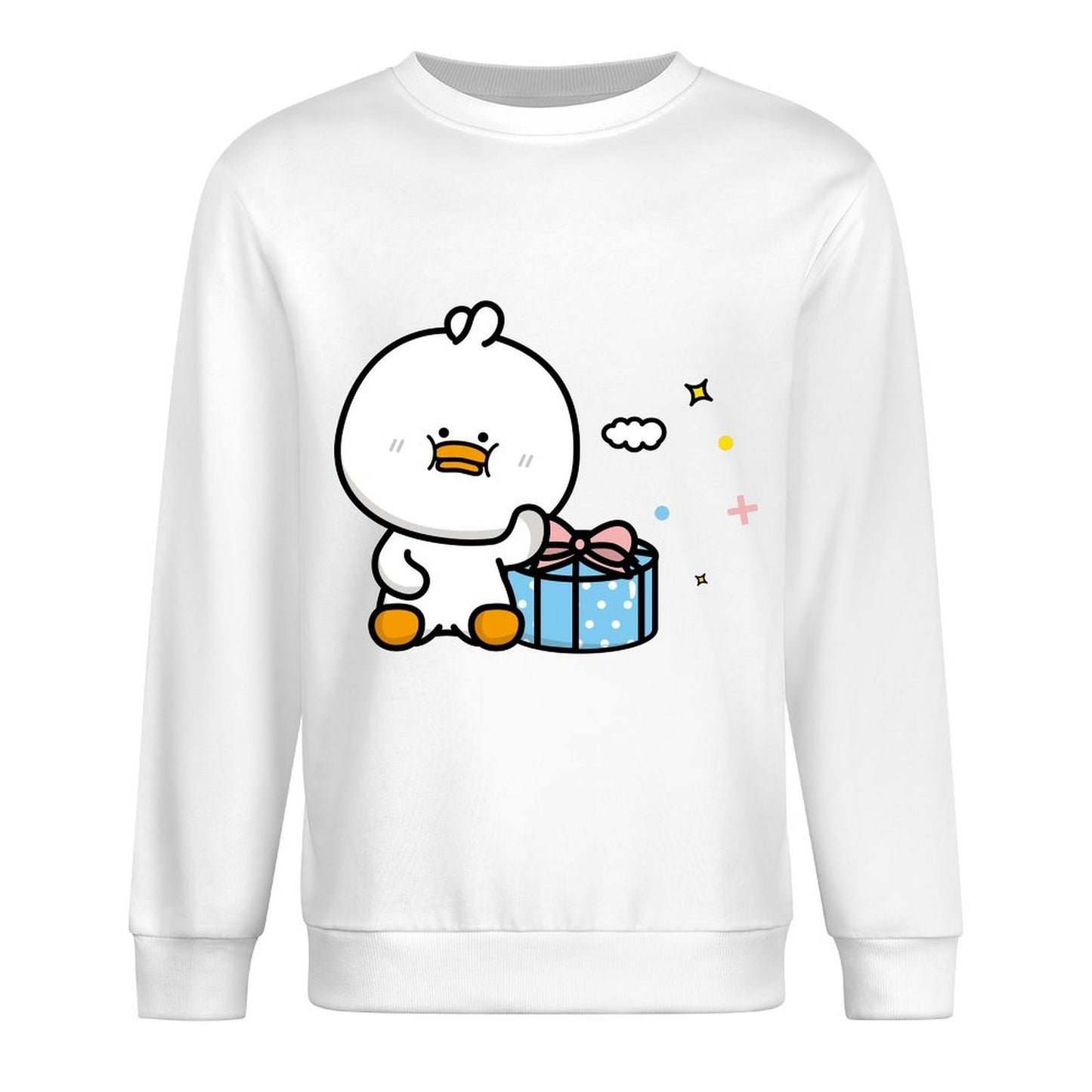 Front Patterned Long Sleeve TopColorfast Batch-Printed