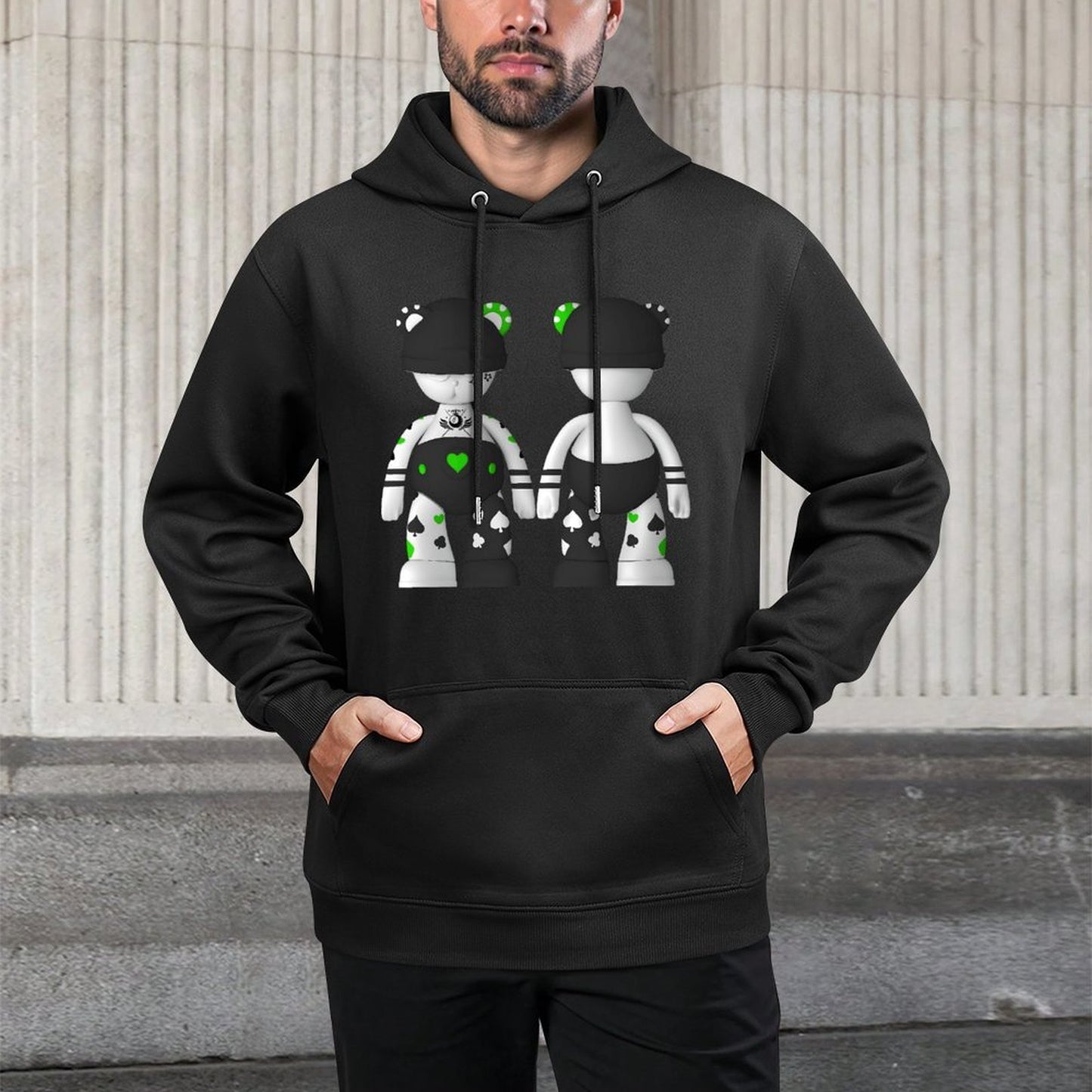 IPIB 250g Hooded Pocket Sweatshirt Front GraphicMen's Hooded  Sweatshirt6000094-2